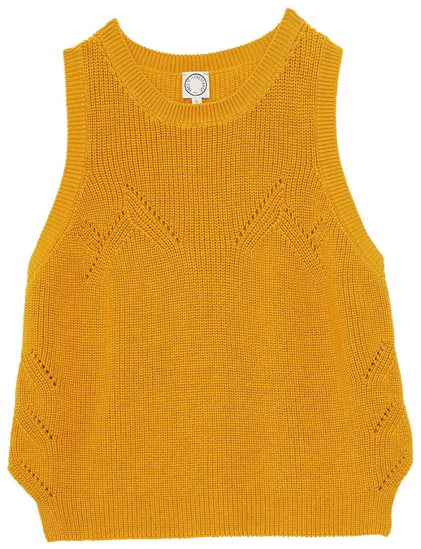 Ines de la Fressange Paris Agatha mustard sleeveless jumper Shop