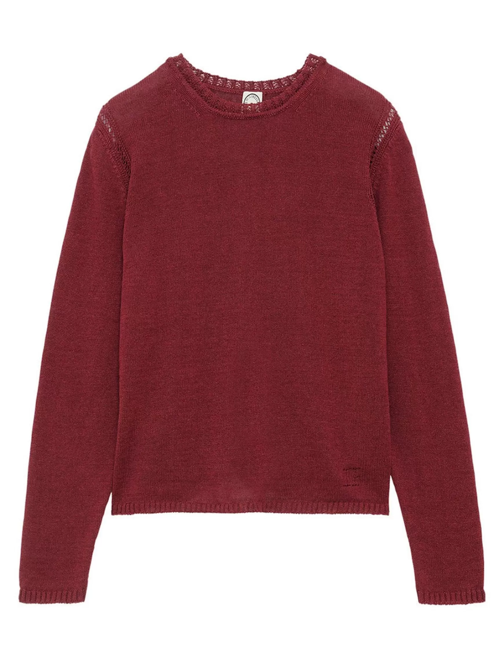 Ines de la Fressange Paris Angelina Raspberry Linen Sweater Online