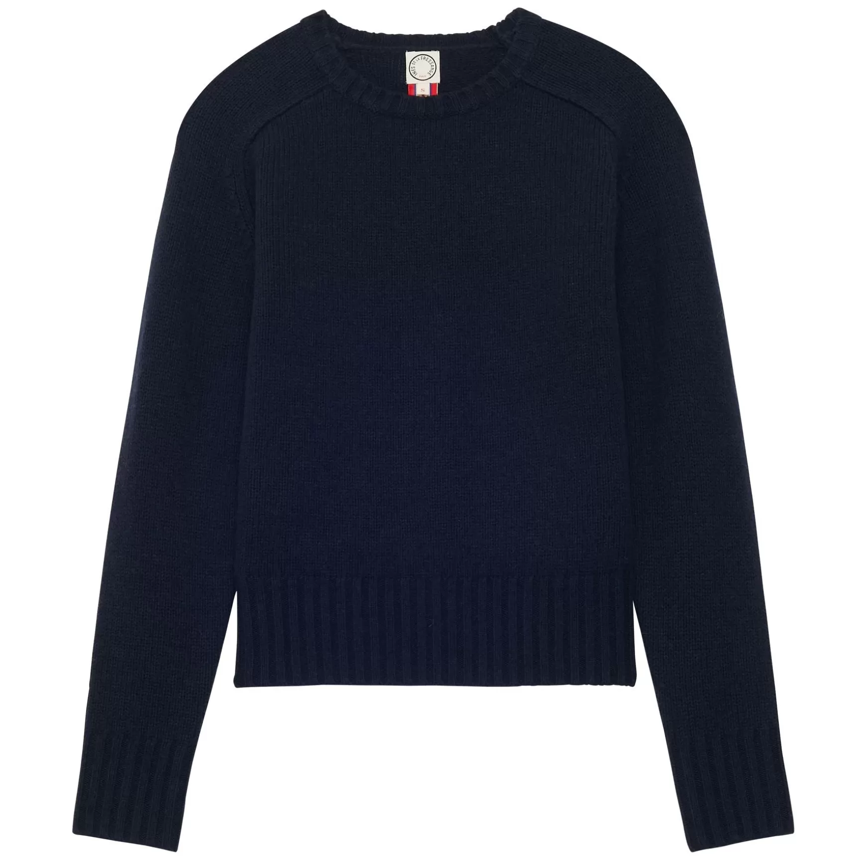 Ines de la Fressange Paris Arthur jumper in navy wool and cashmere Store