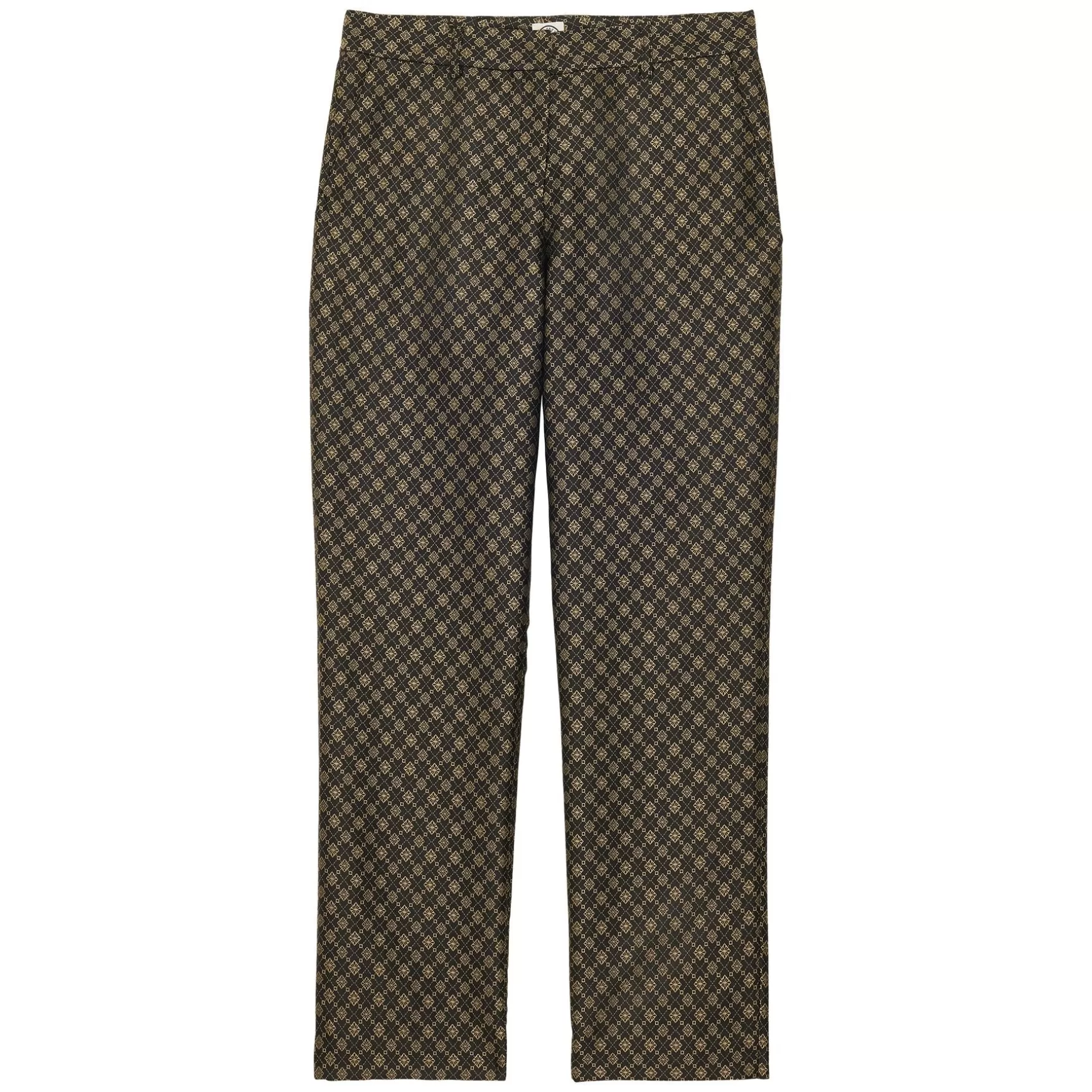 Ines de la Fressange Paris Audrey black and gold jacquard weave trousers Clearance