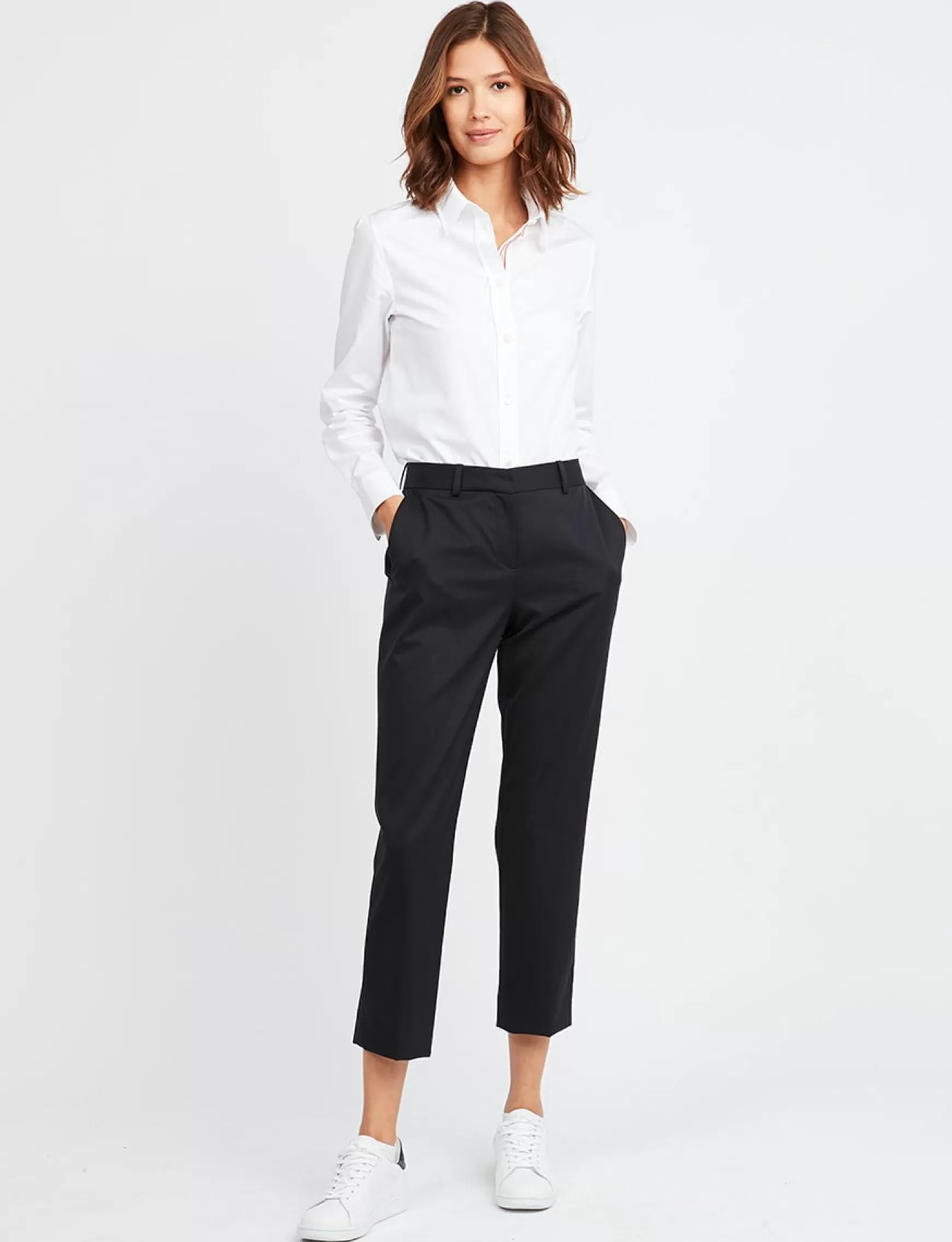 Ines de la Fressange Paris Audrey navy fine wool trousers Discount