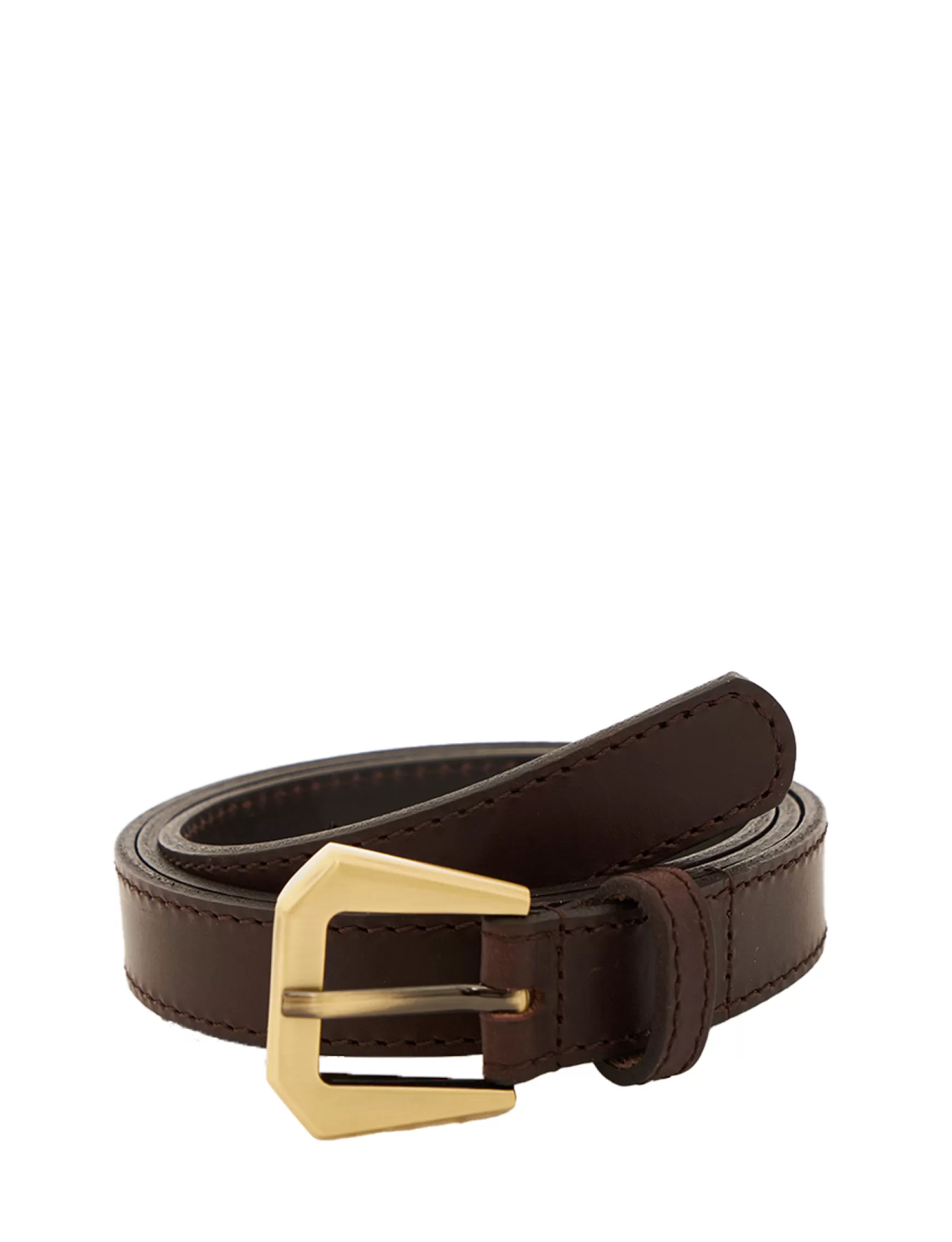 Ines de la Fressange Paris Augustine brown leather belt Cheap