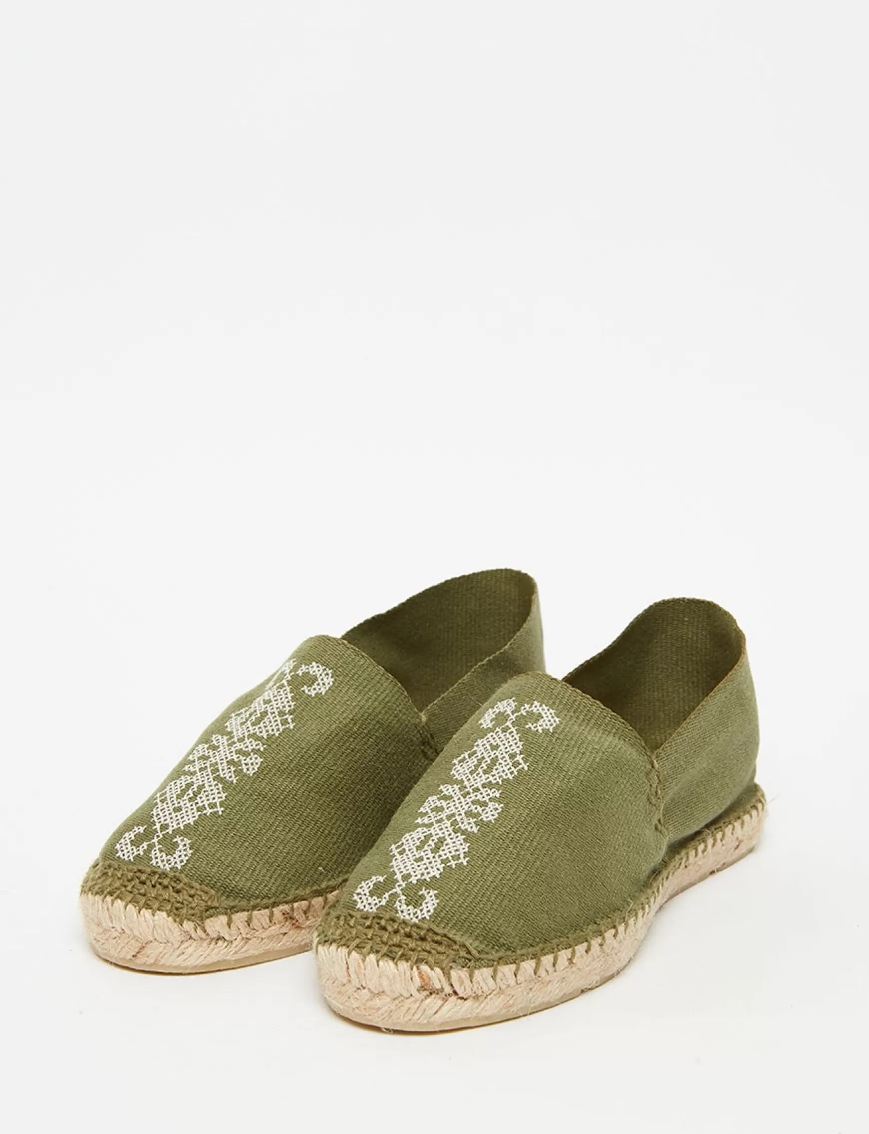 Ines de la Fressange Paris Auriane khaki espadrilles Shop