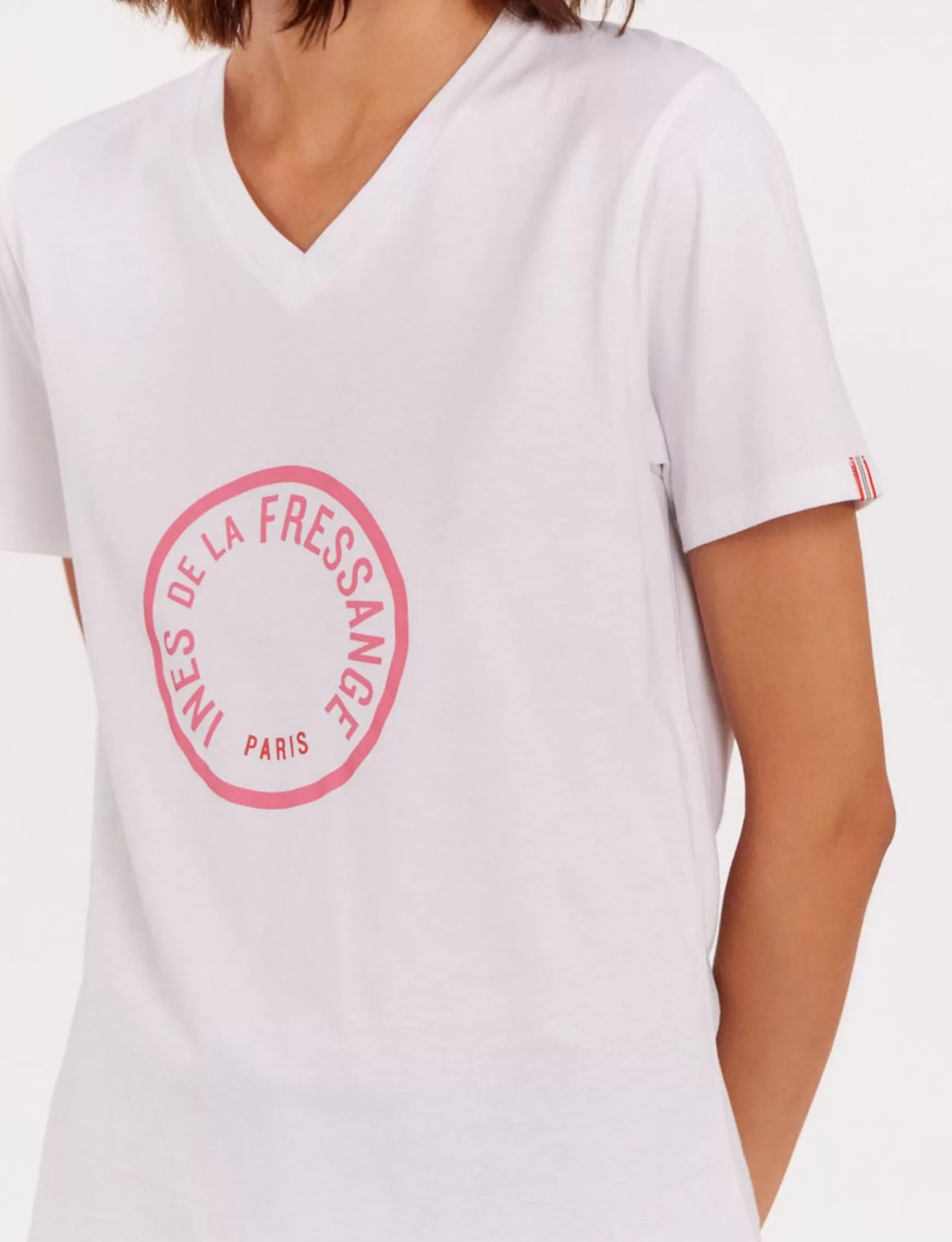 Ines de la Fressange Paris Aurore pink v-neck t-shirt Cheap