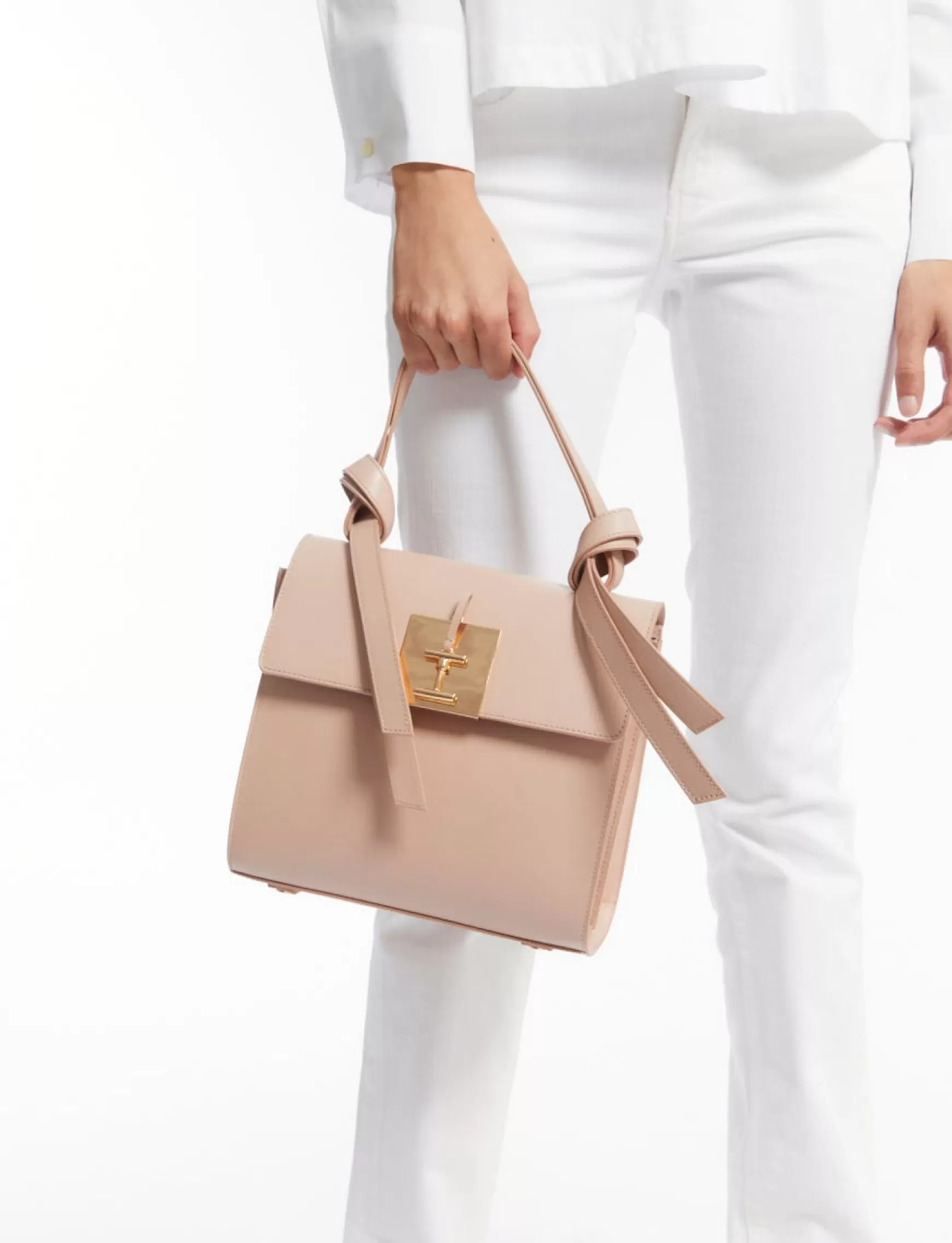 Ines de la Fressange Paris Béatrice beige/pink leather bag Cheap