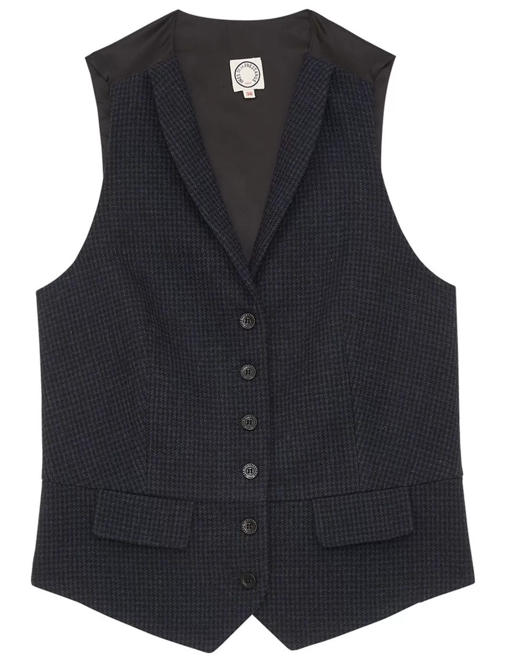 Ines de la Fressange Paris Black and blue Robinson waistcoat Shop