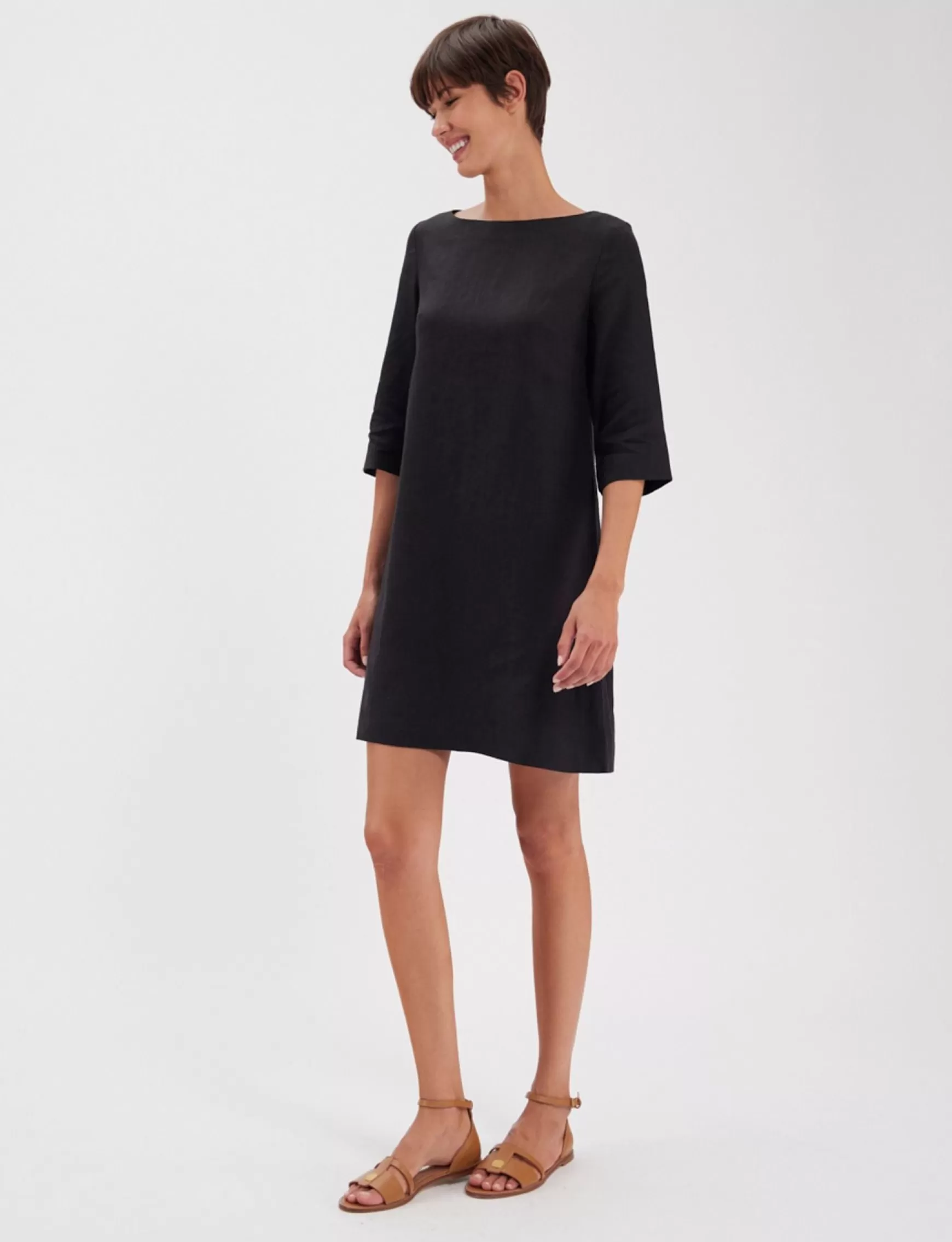 Ines de la Fressange Paris Black linen Megane dress Online