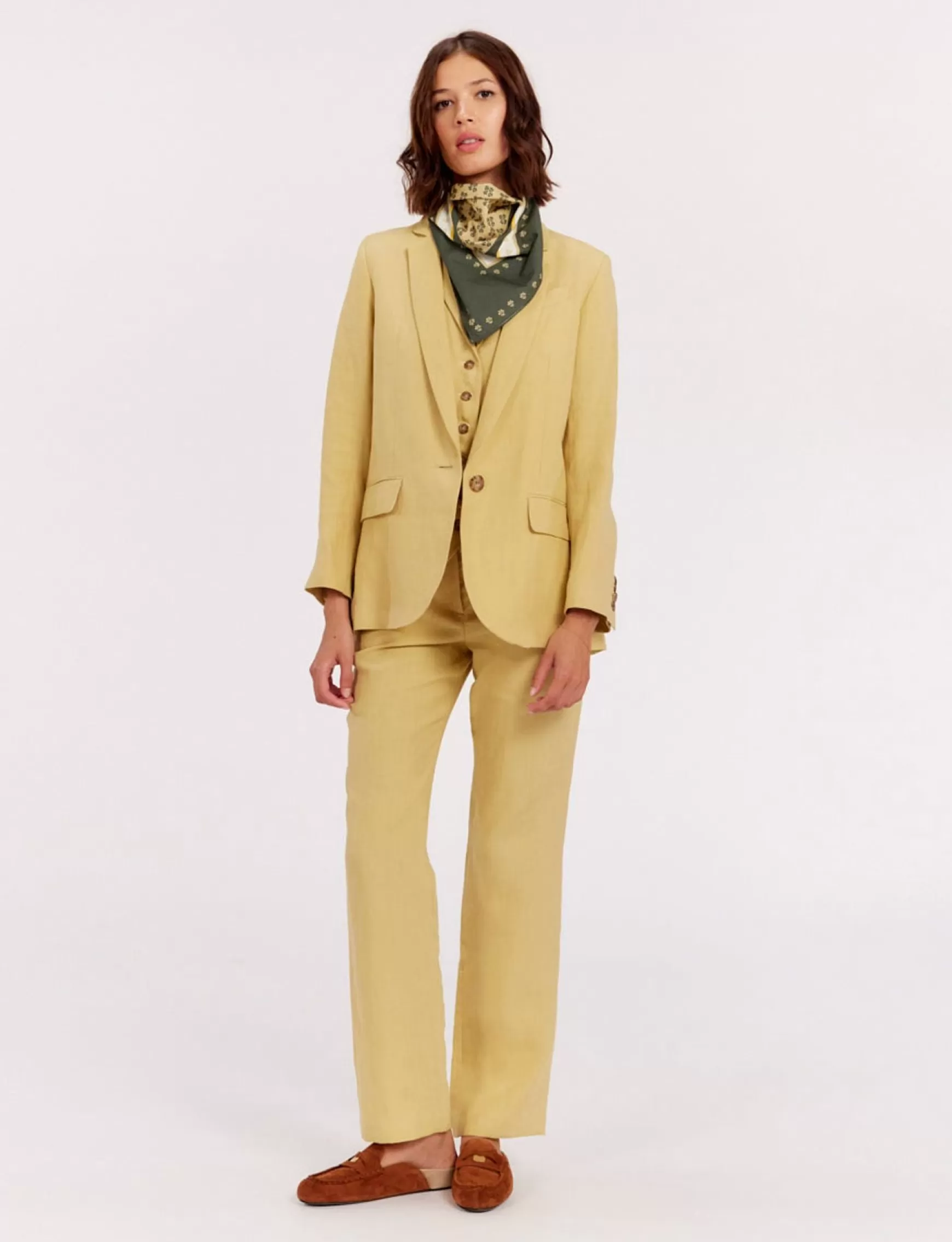 Ines de la Fressange Paris Bruna lemon linen jacket Store