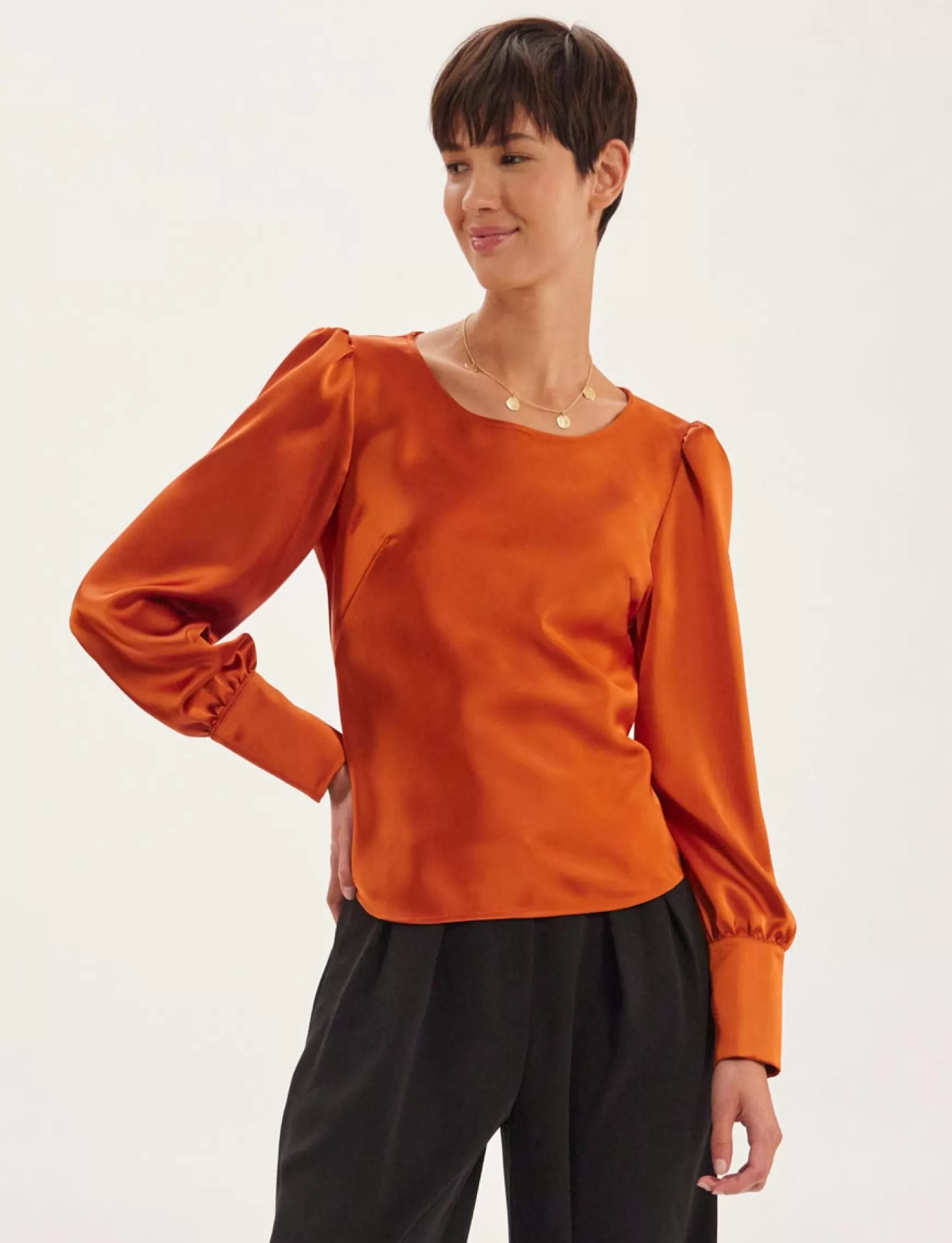 Ines de la Fressange Paris Burnt orange Theola top Sale