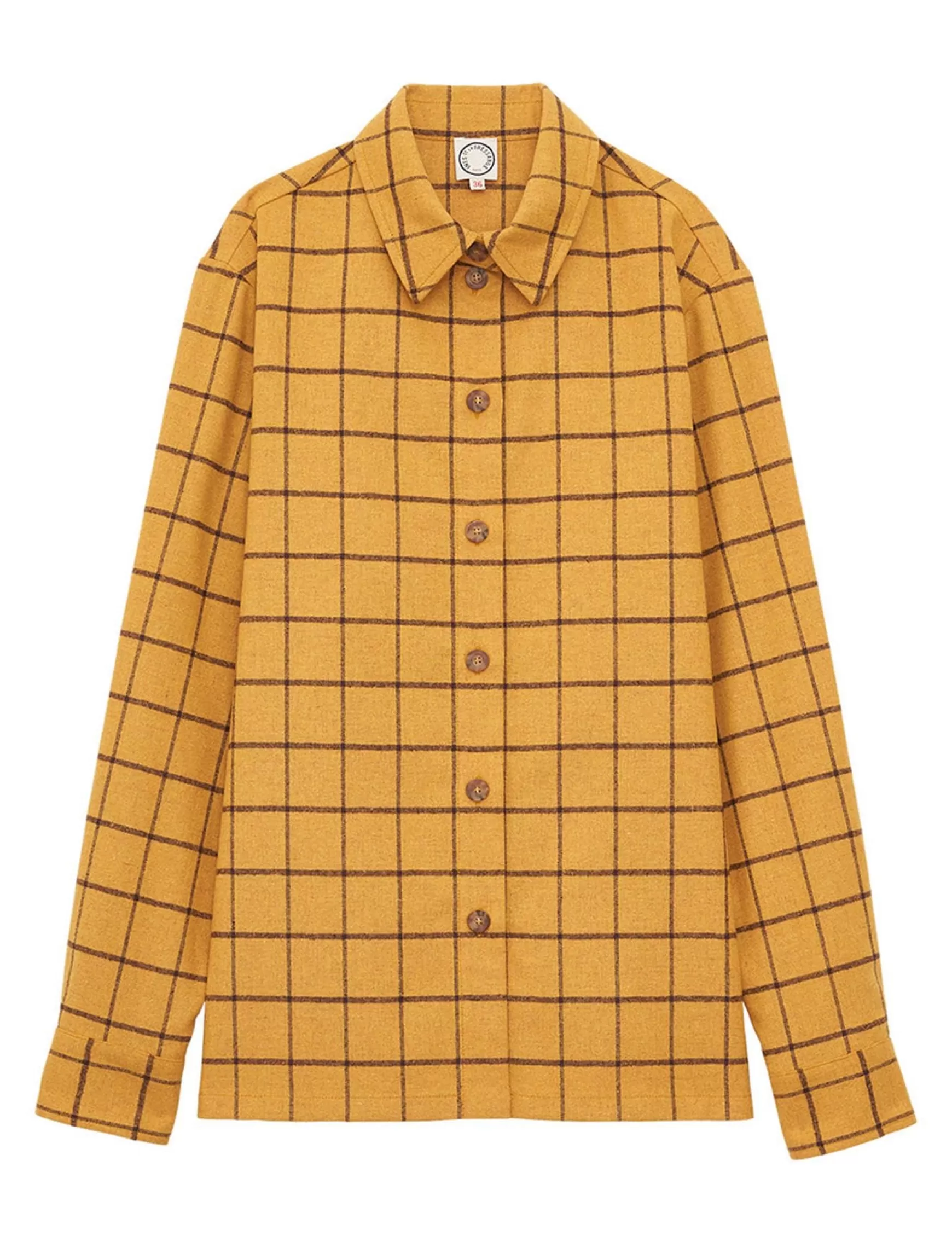 Ines de la Fressange Paris Cassia ochre check shirt Online