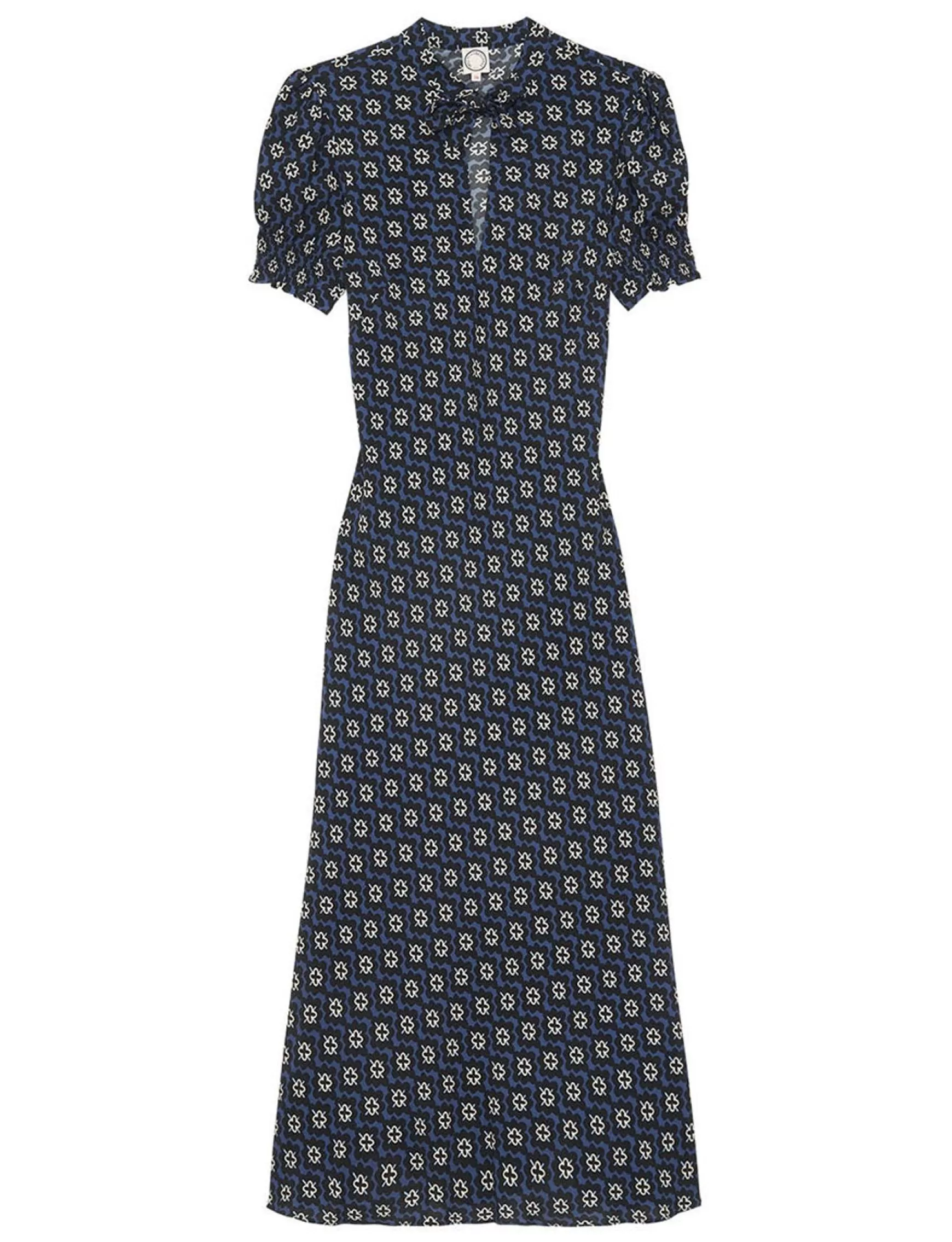 Ines de la Fressange Paris Cerise blue print dress Clearance