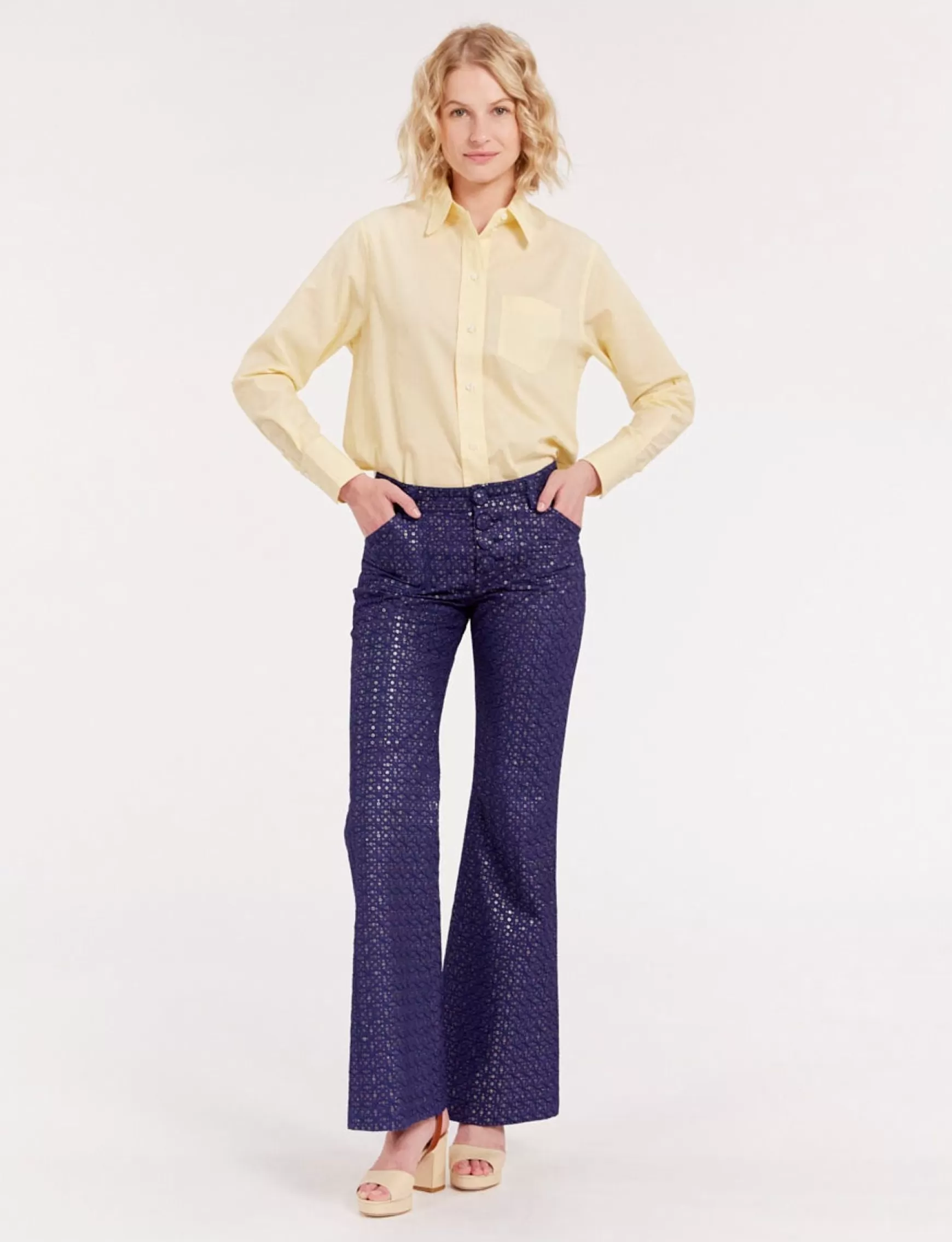 Ines de la Fressange Paris Charlotte navy print trousers Fashion