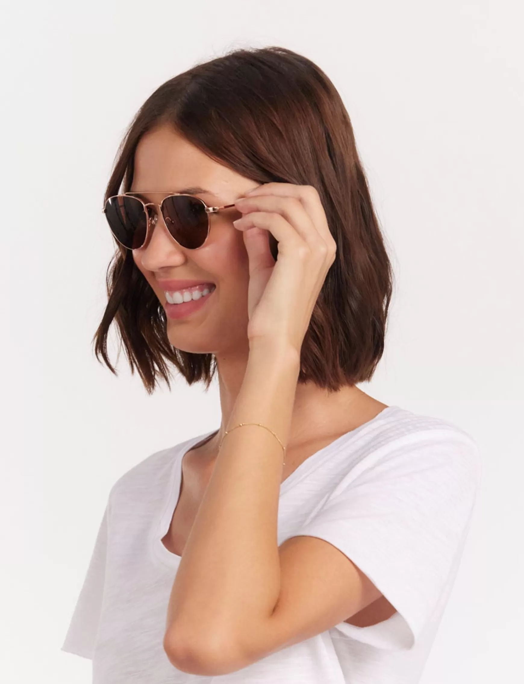 Ines de la Fressange Paris Clara rose gold sunglasses Fashion