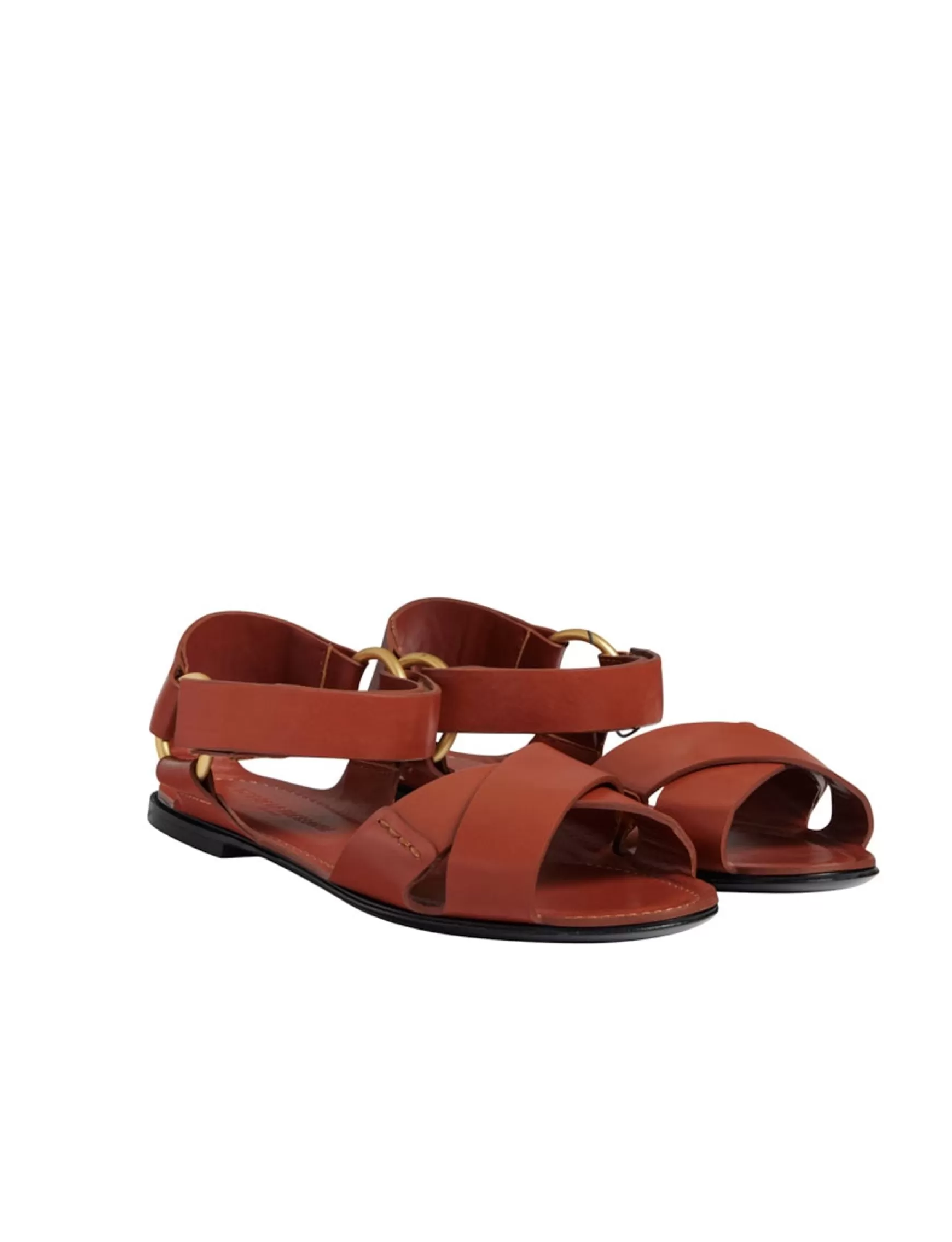 Ines de la Fressange Paris Cognac flat sandal Clearance