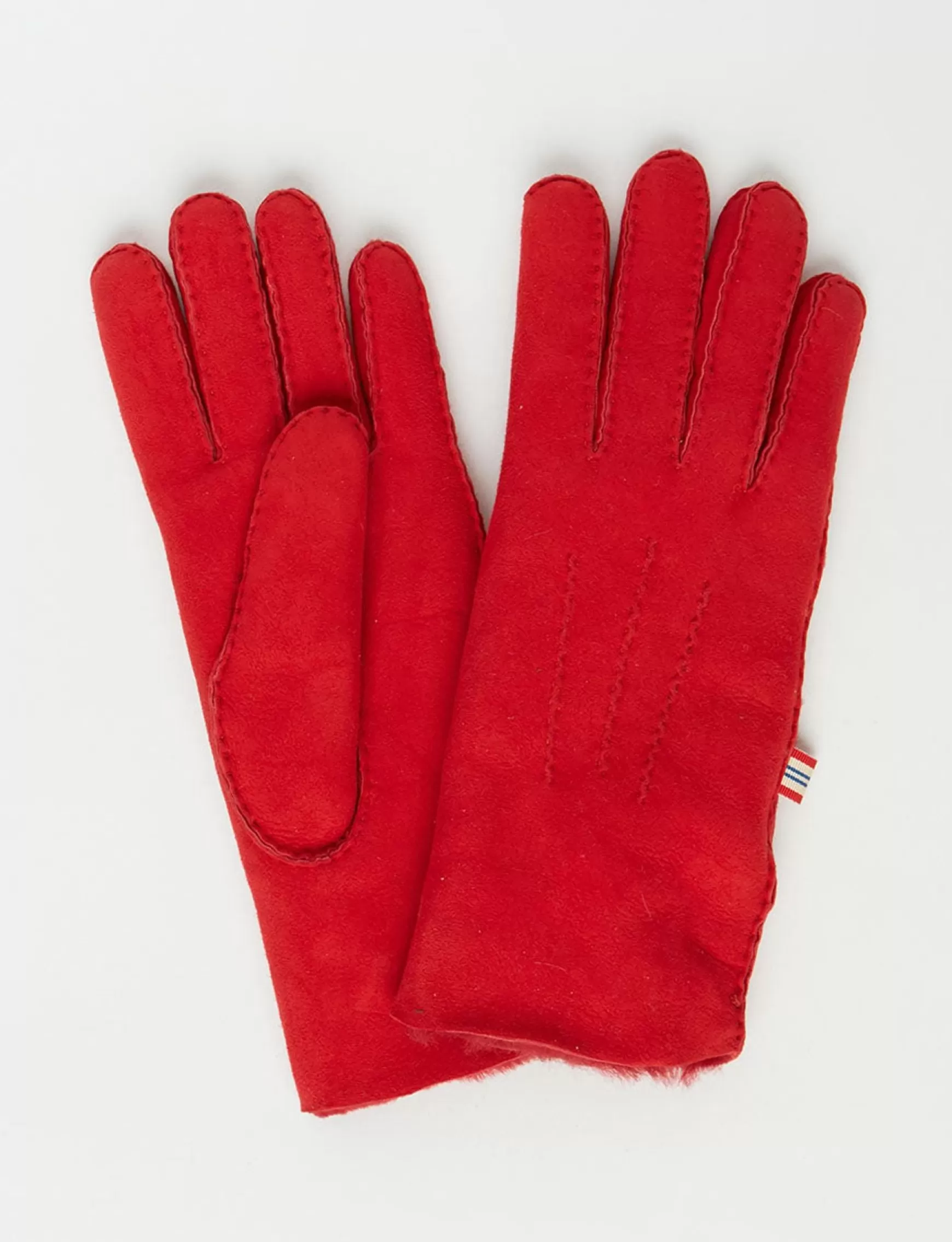 Ines de la Fressange Paris Constanza red leather gloves Hot