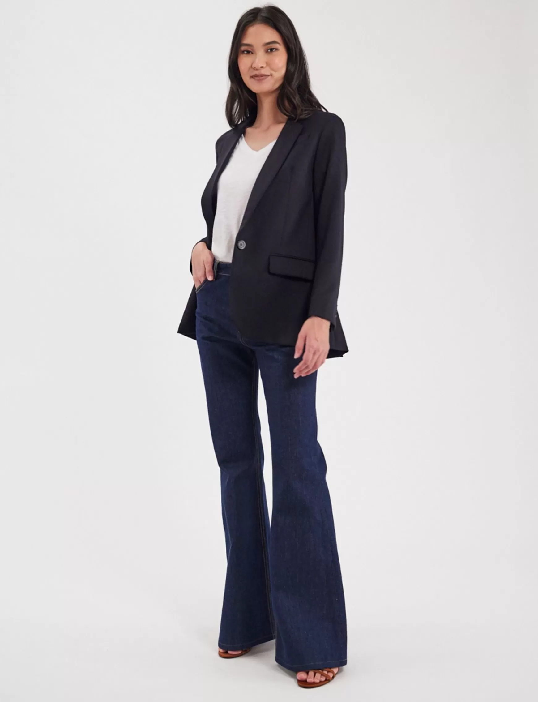 Ines de la Fressange Paris Dark blue Bruna jacket Store