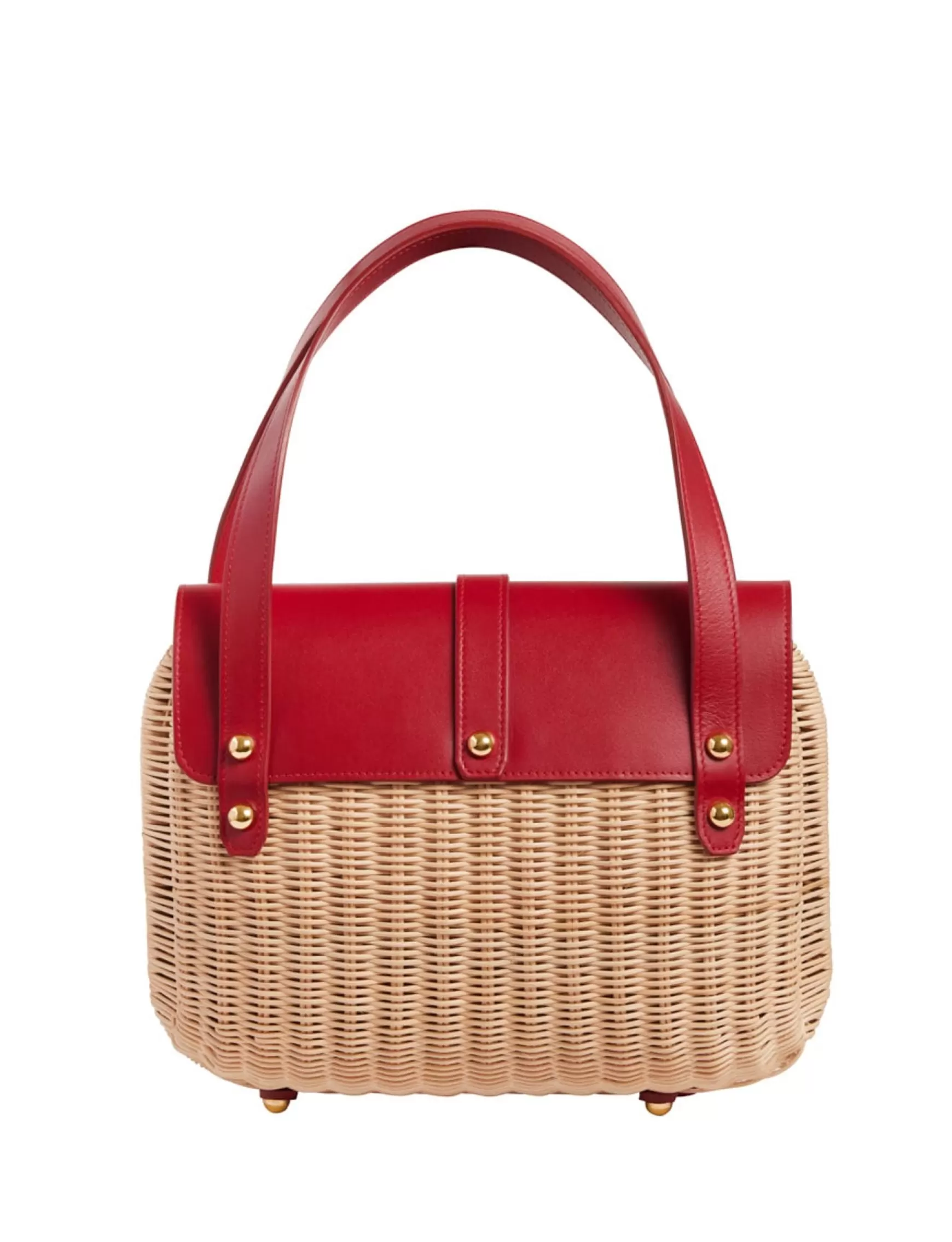 Ines de la Fressange Paris Desiré red leather basket New