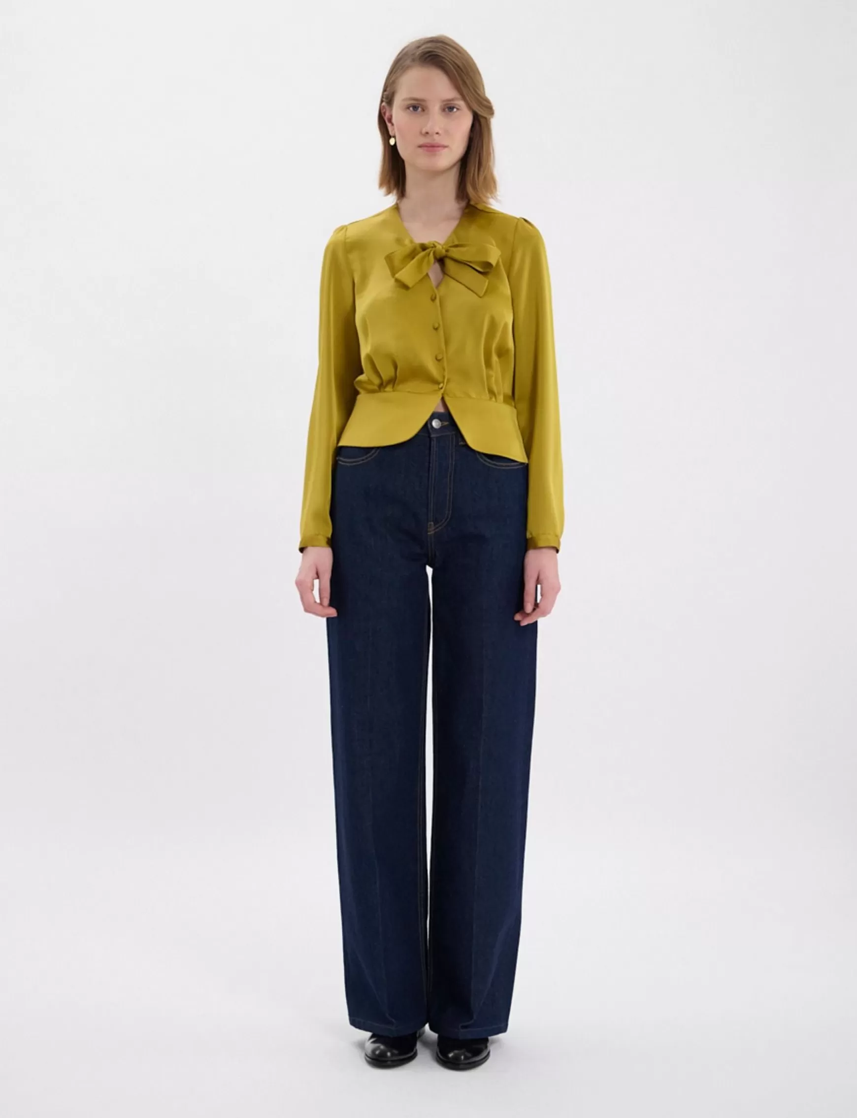 Ines de la Fressange Paris Emeline mustard top Best