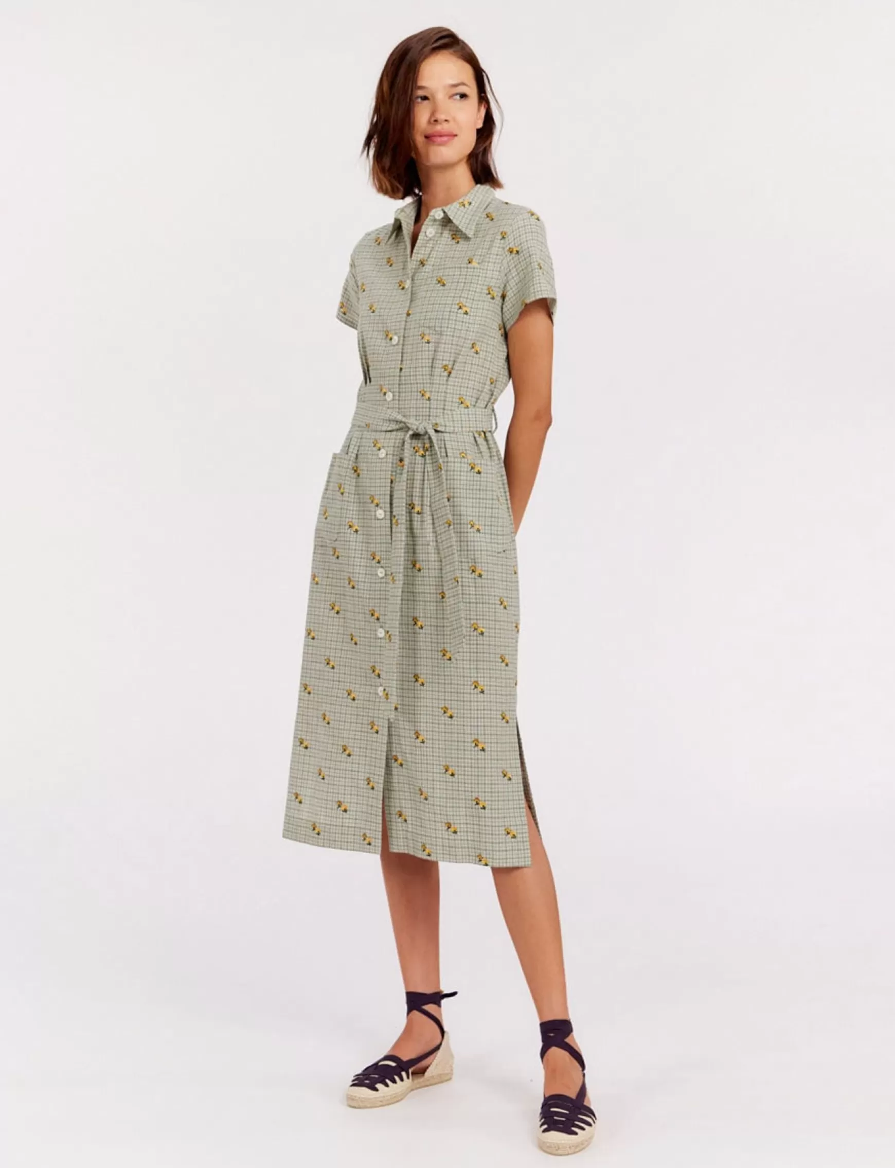 Ines de la Fressange Paris Ethel straight dress, green print Best