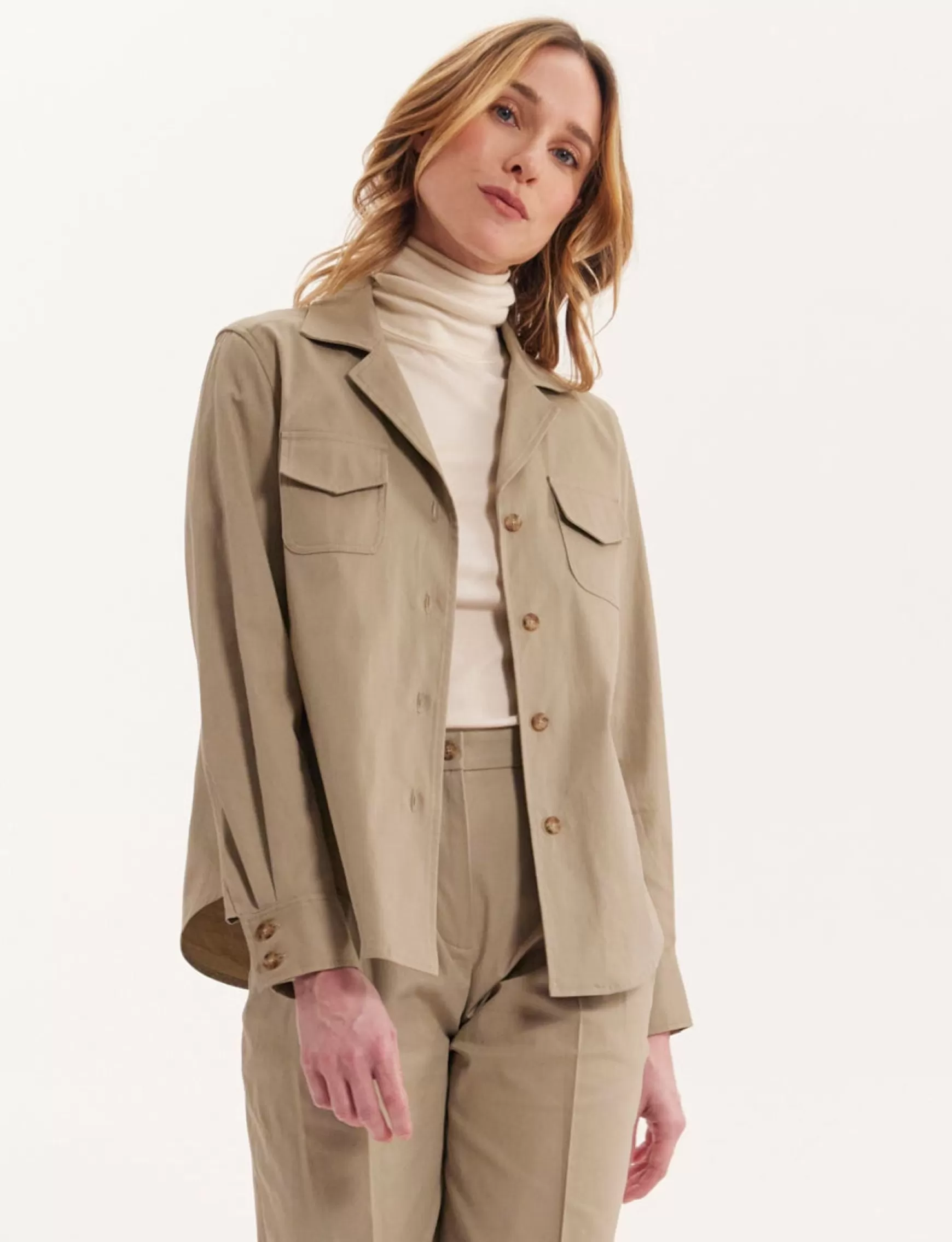 Ines de la Fressange Paris Evana beige shirt New