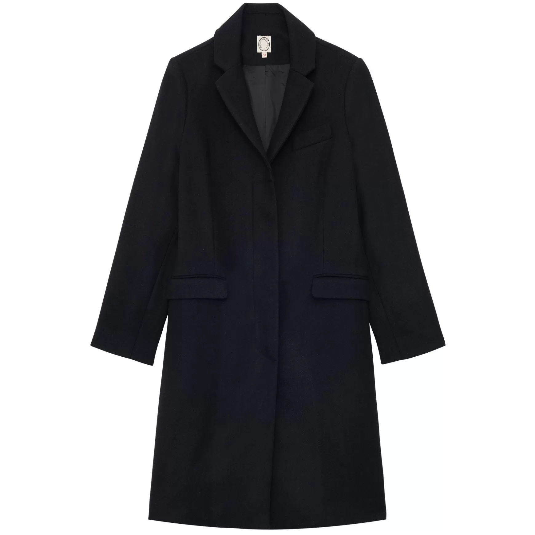 Ines de la Fressange Paris Franck navy and black herringbone wool coat Best