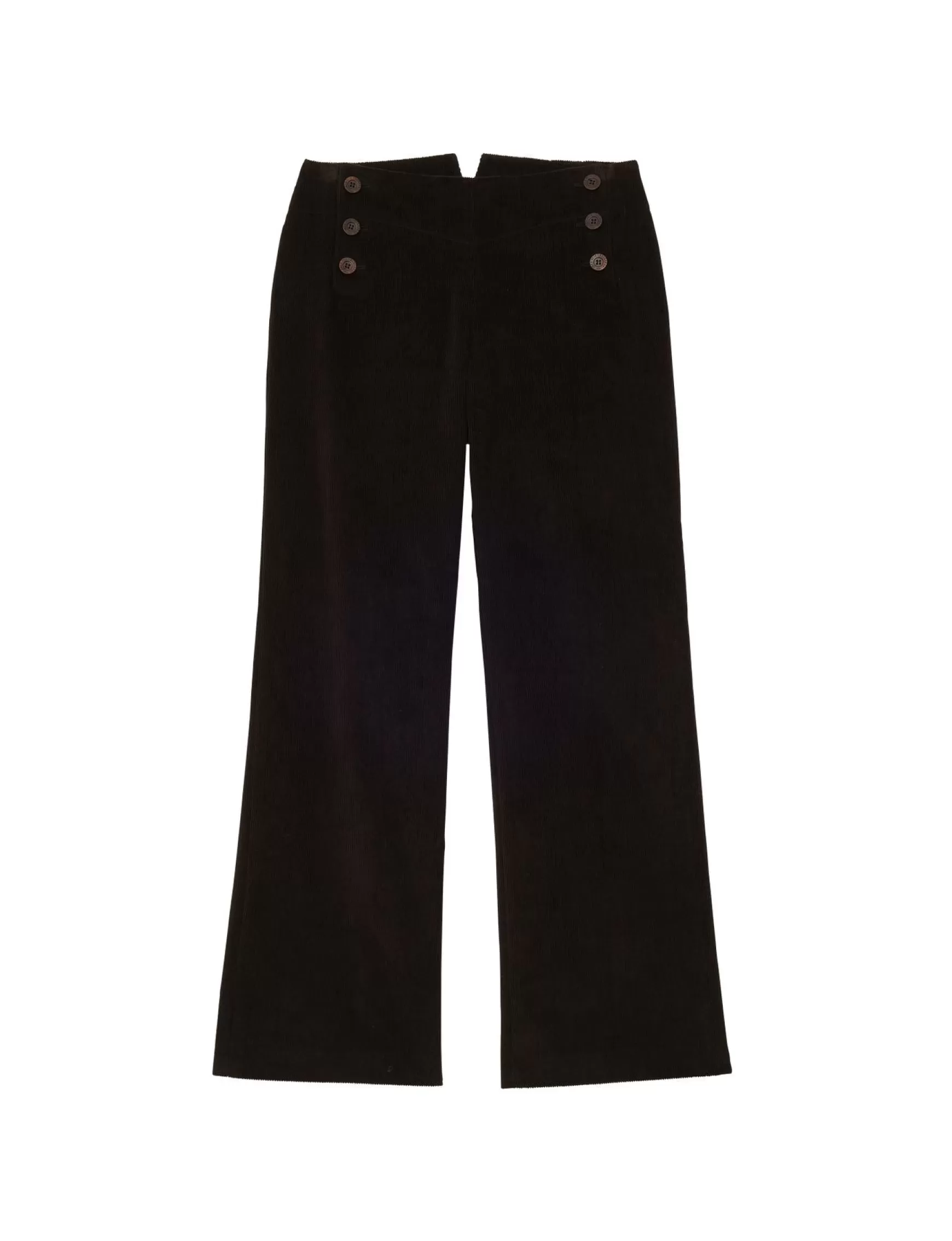 Ines de la Fressange Paris Gabriel trousers in brown milleraies velvet Clearance