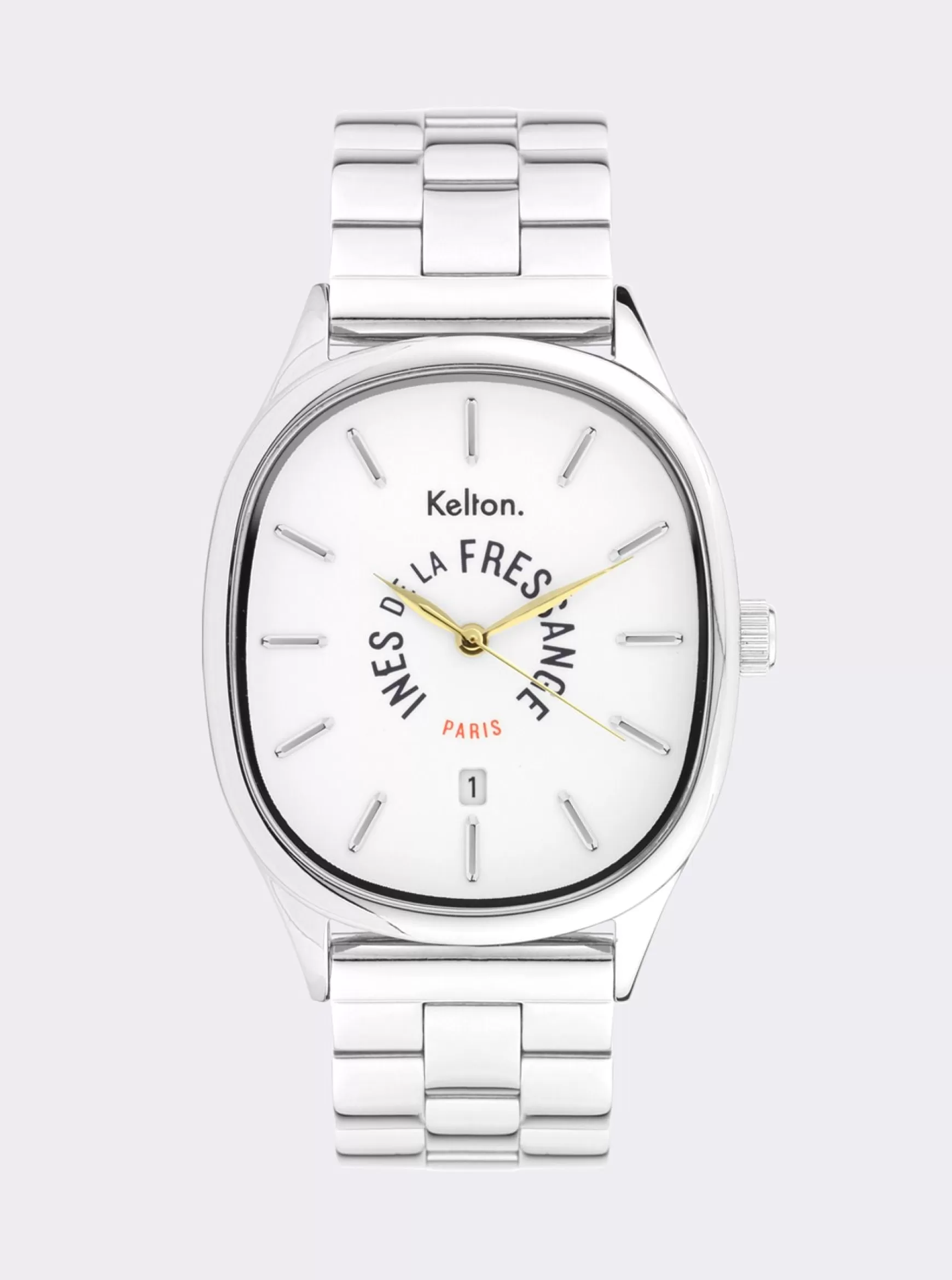 Ines de la Fressange Paris Grande Colorama silver watch Kelton x Flash Sale