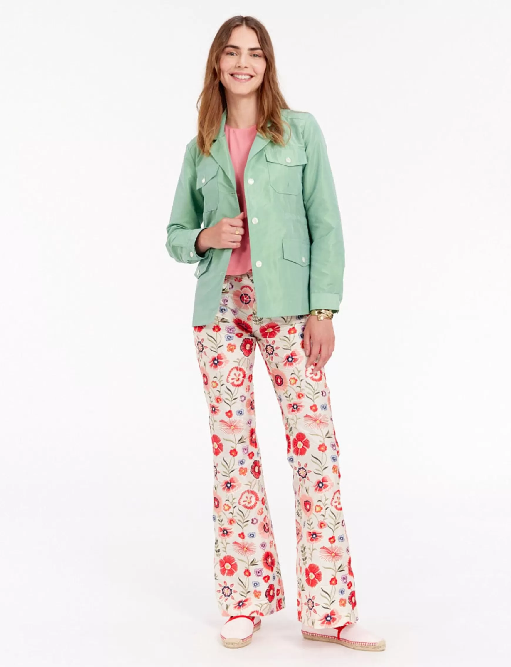 Ines de la Fressange Paris Green Flipper jacket Clearance