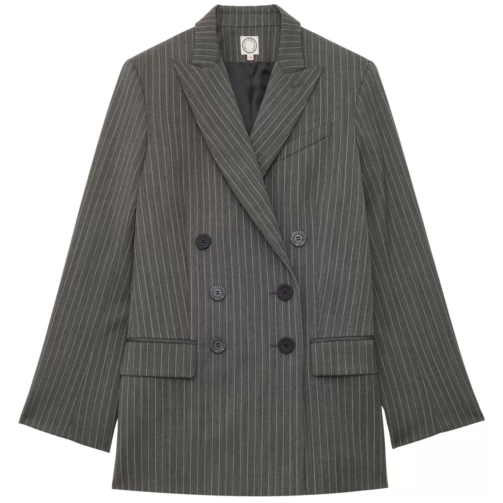 Ines de la Fressange Paris Grey Ezio jacket with white stripes Online