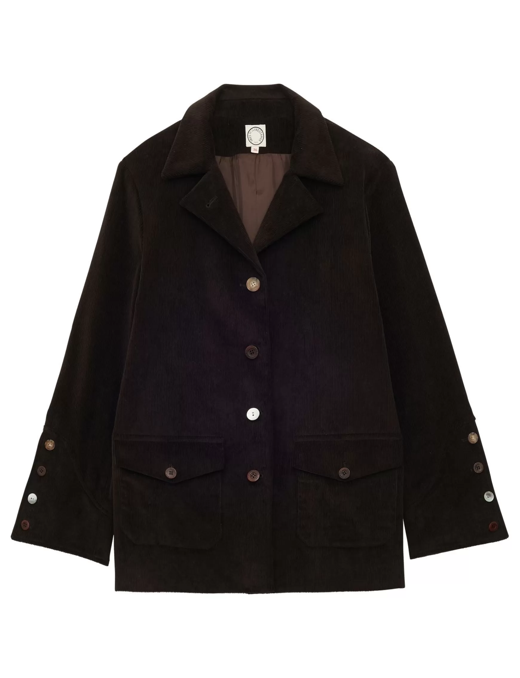 Ines de la Fressange Paris Jill jacket in brown milleraies velvet Flash Sale