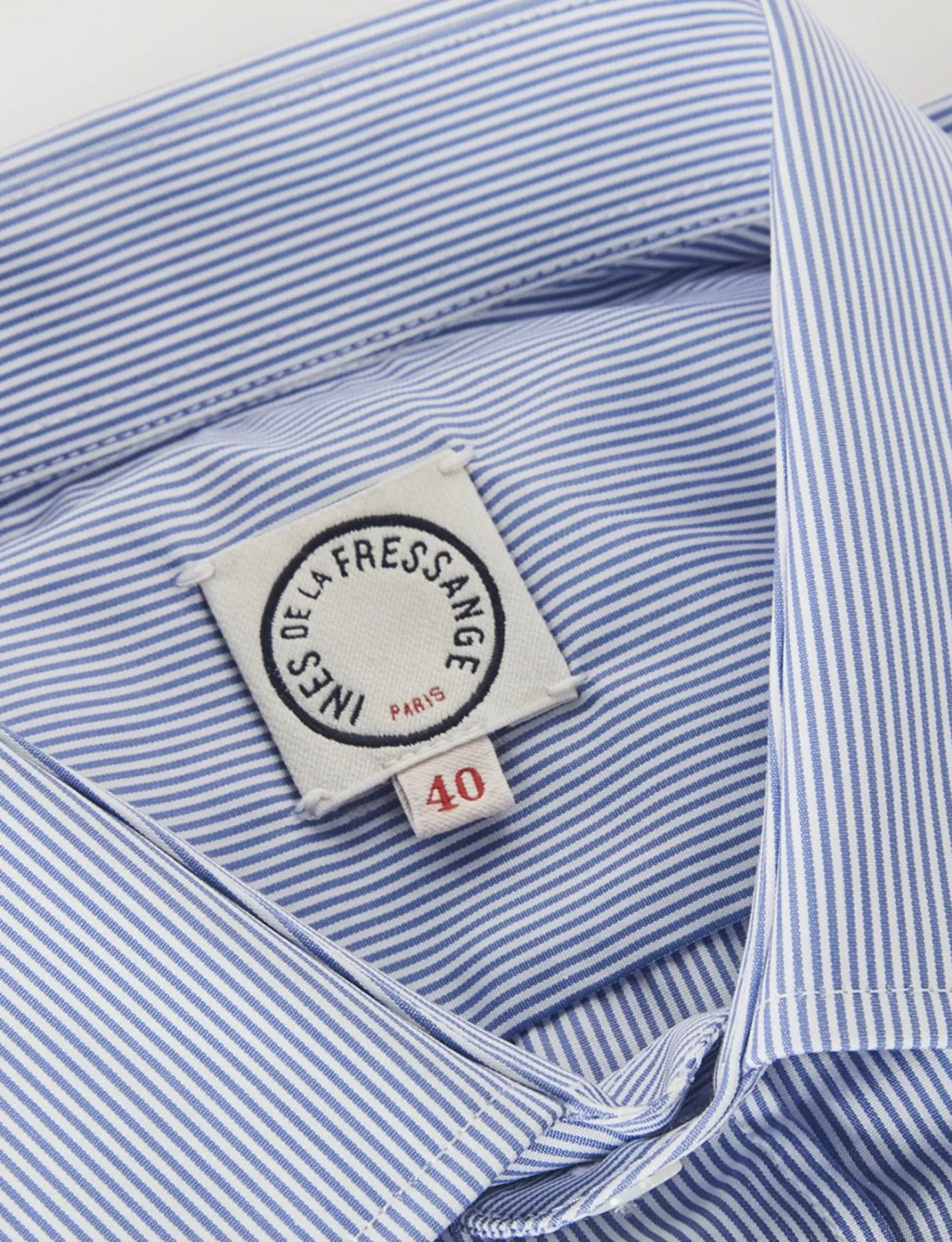 Ines de la Fressange Paris Julien men's blue striped shirt Flash Sale