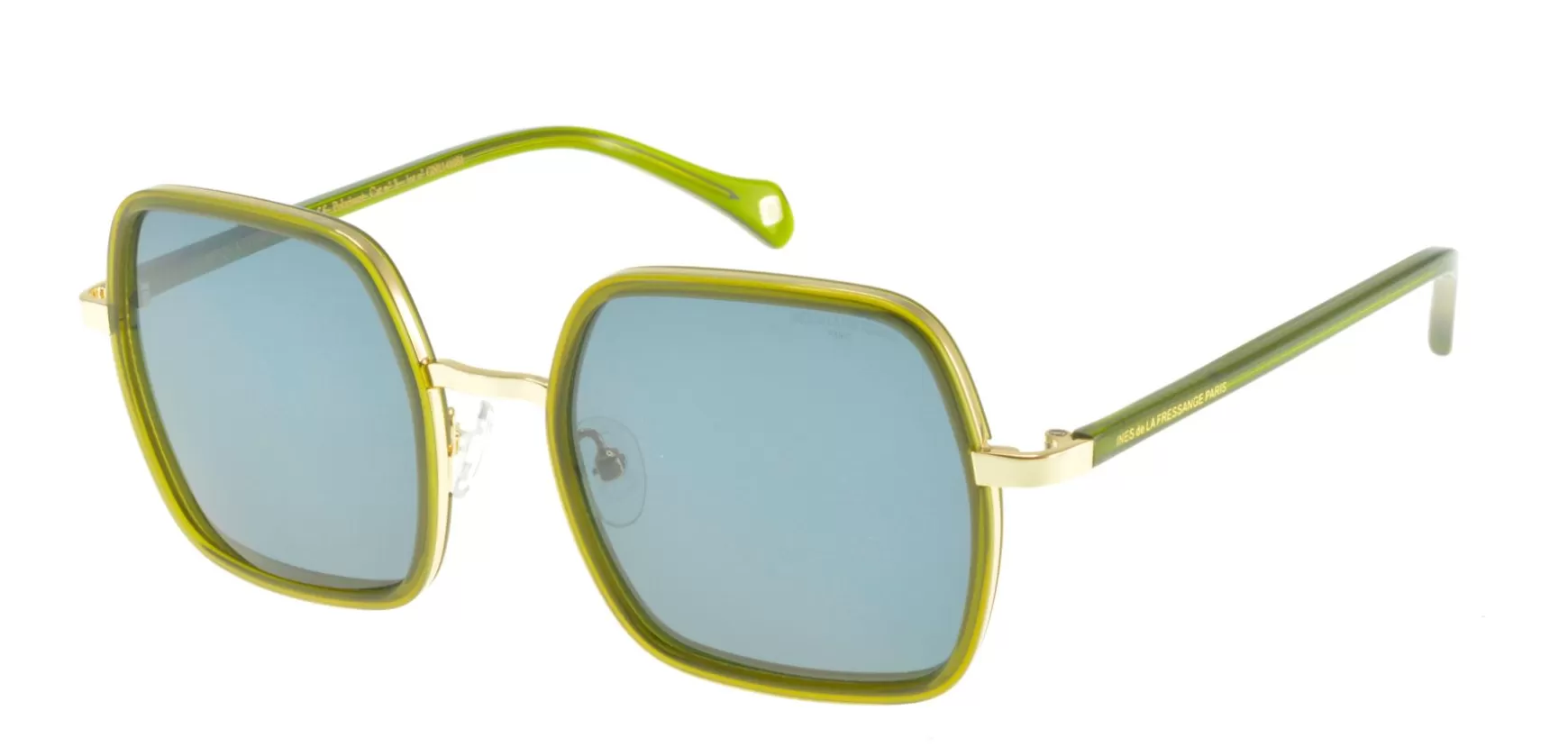 Ines de la Fressange Paris Katherine crystal green gold sunglasses Hot