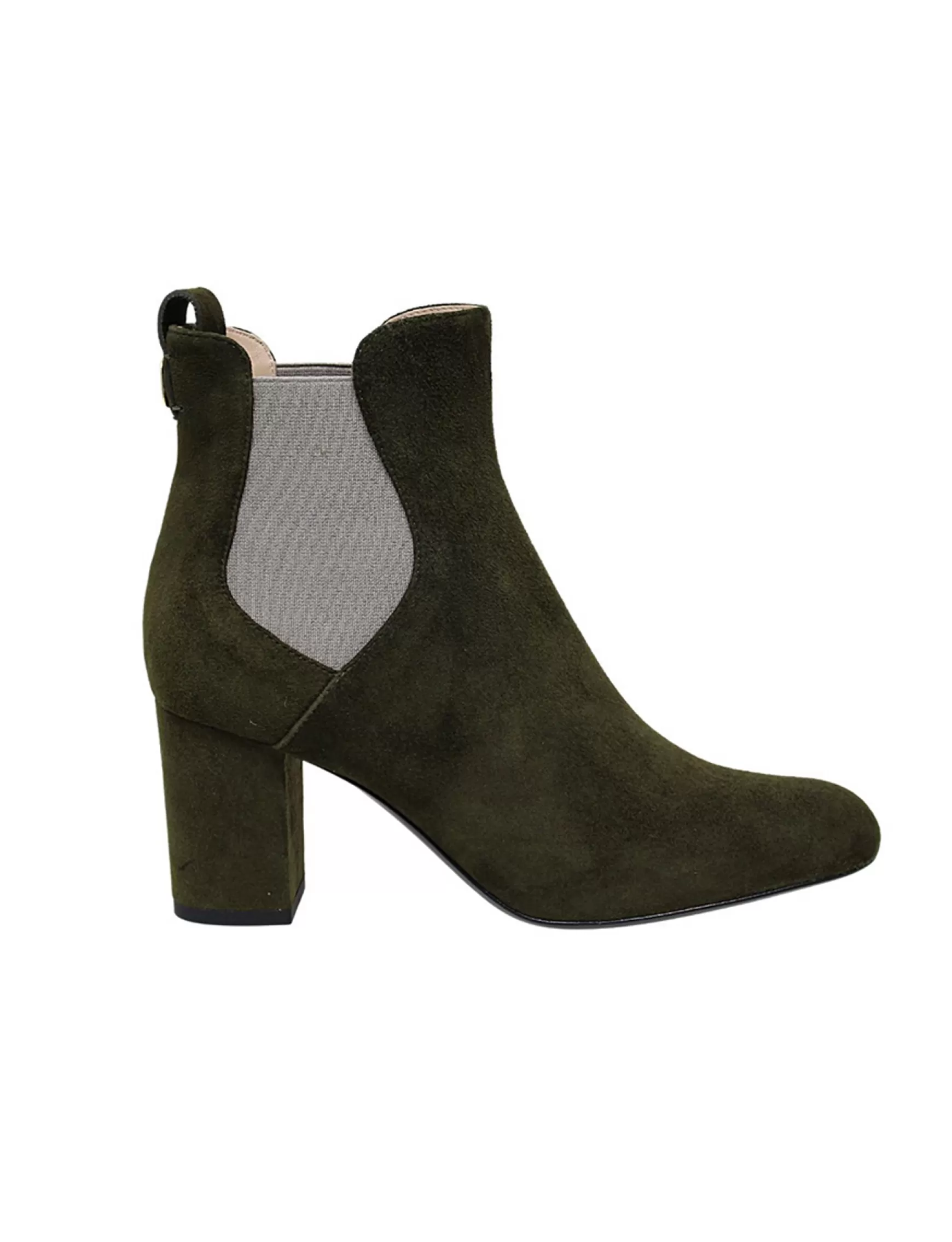 Ines de la Fressange Paris Khaki suede ankle boot Shop