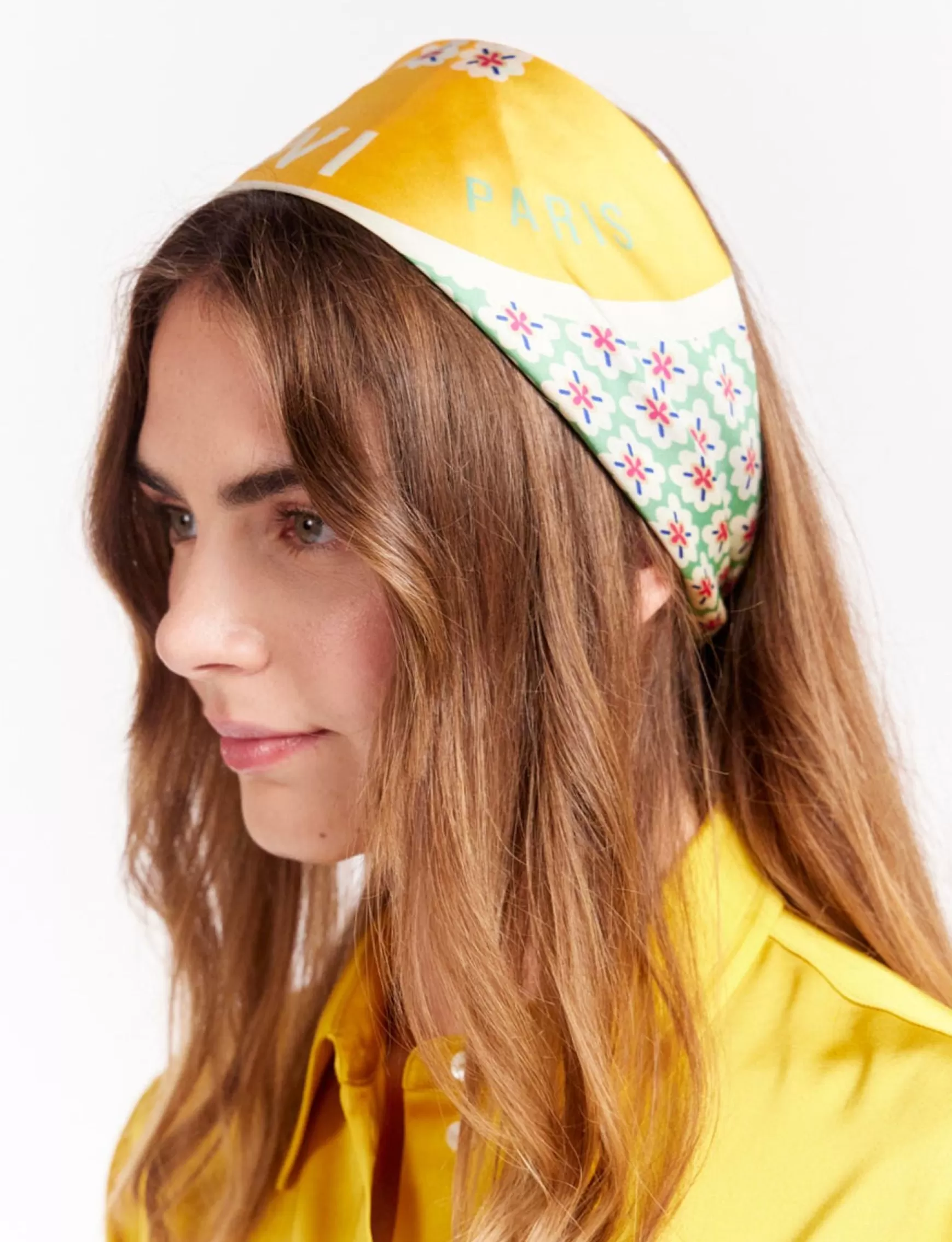 Ines de la Fressange Paris Lewis yellow floral scarf Sale