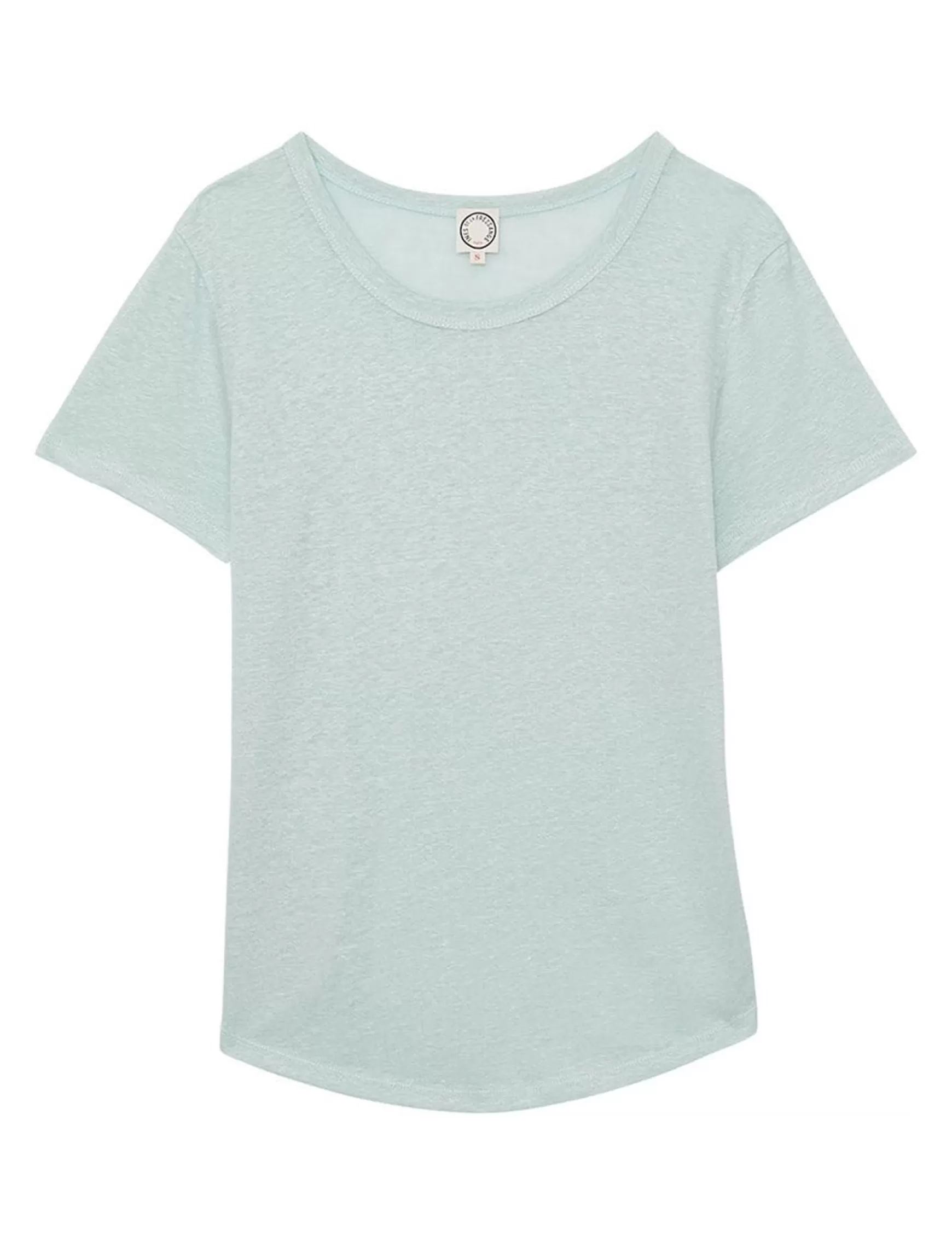 Ines de la Fressange Paris Lison T-shirt in turquoise linen Sale