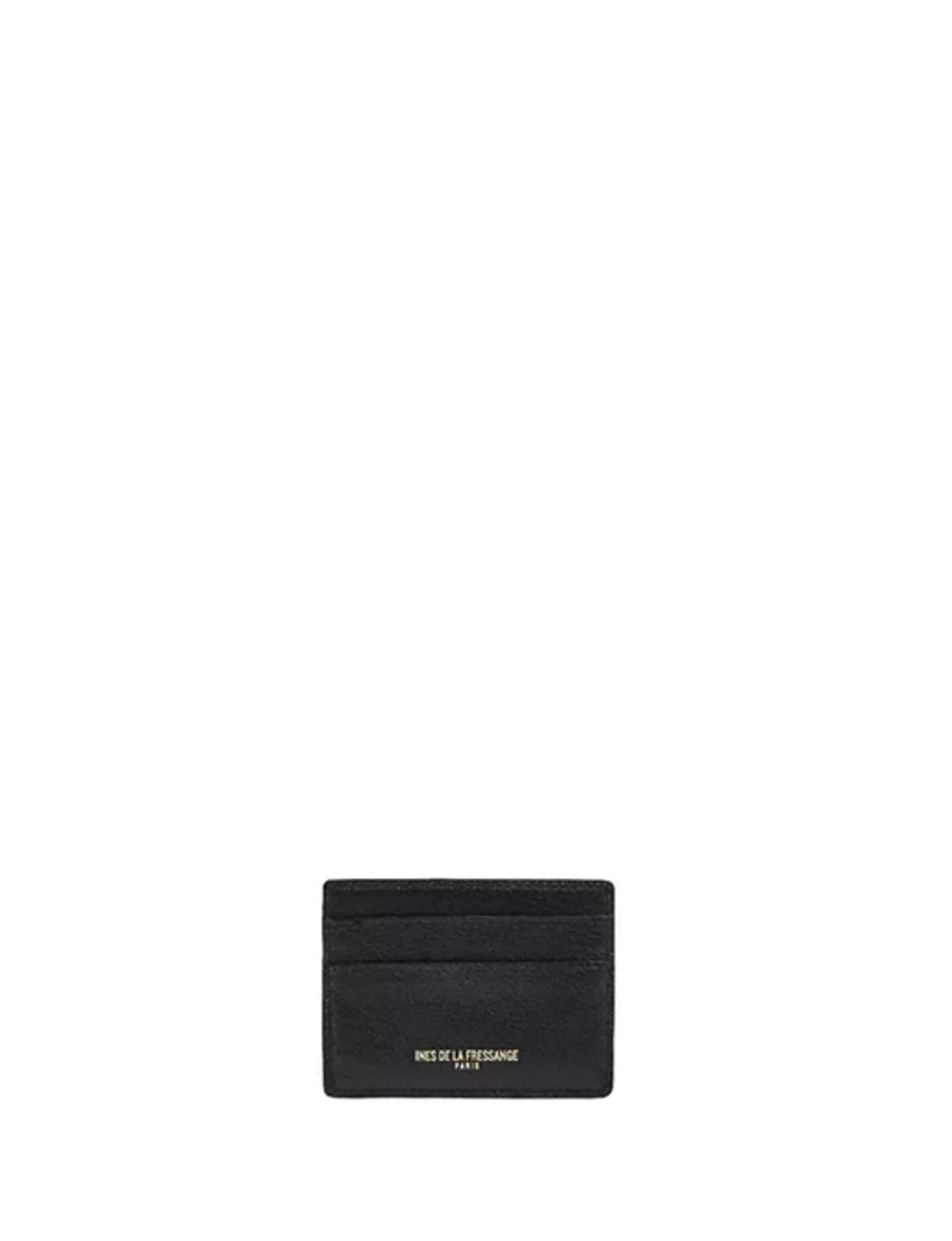 Ines de la Fressange Paris Marcia black leather card holder Shop