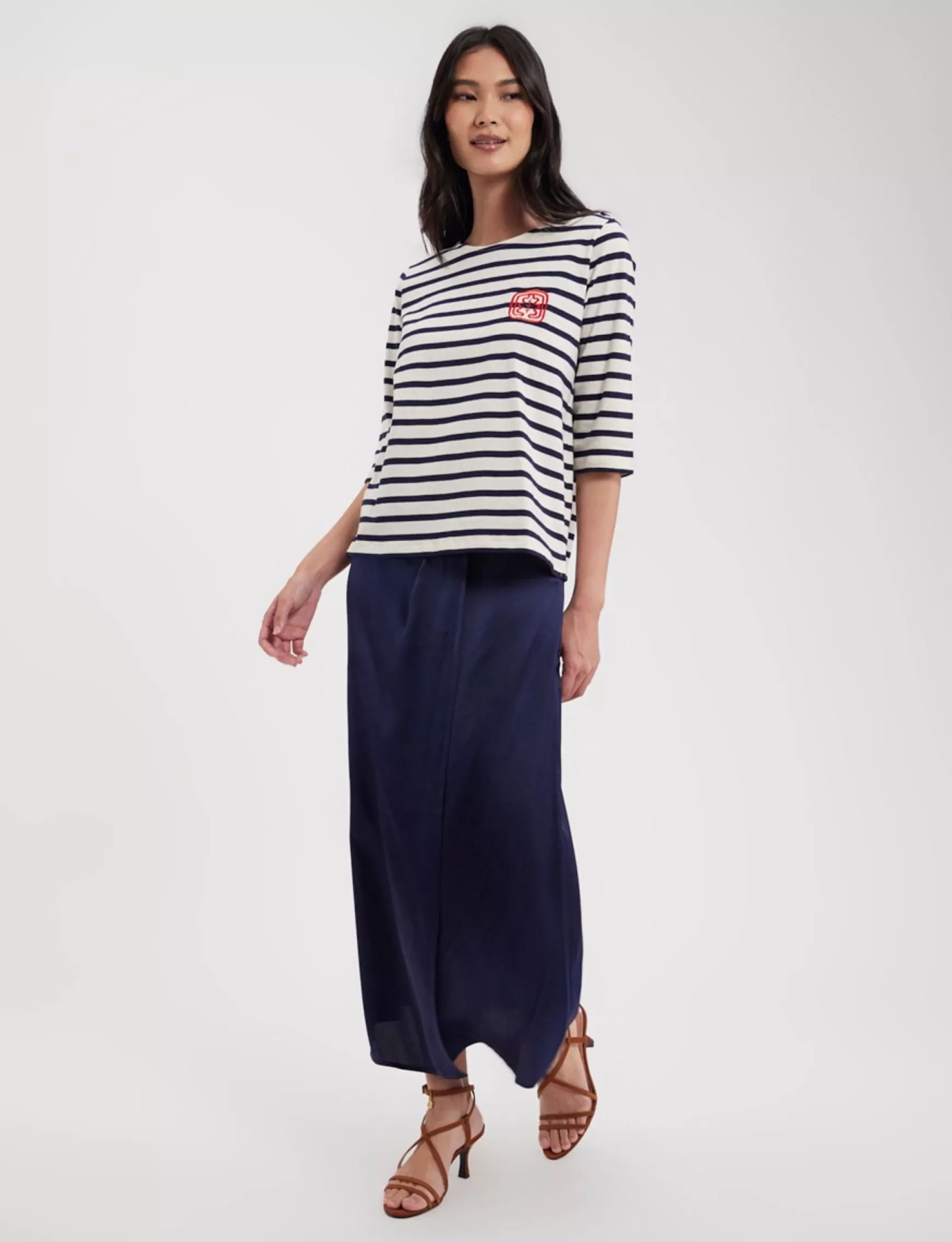 Ines de la Fressange Paris Marianna white/navy striped top Online