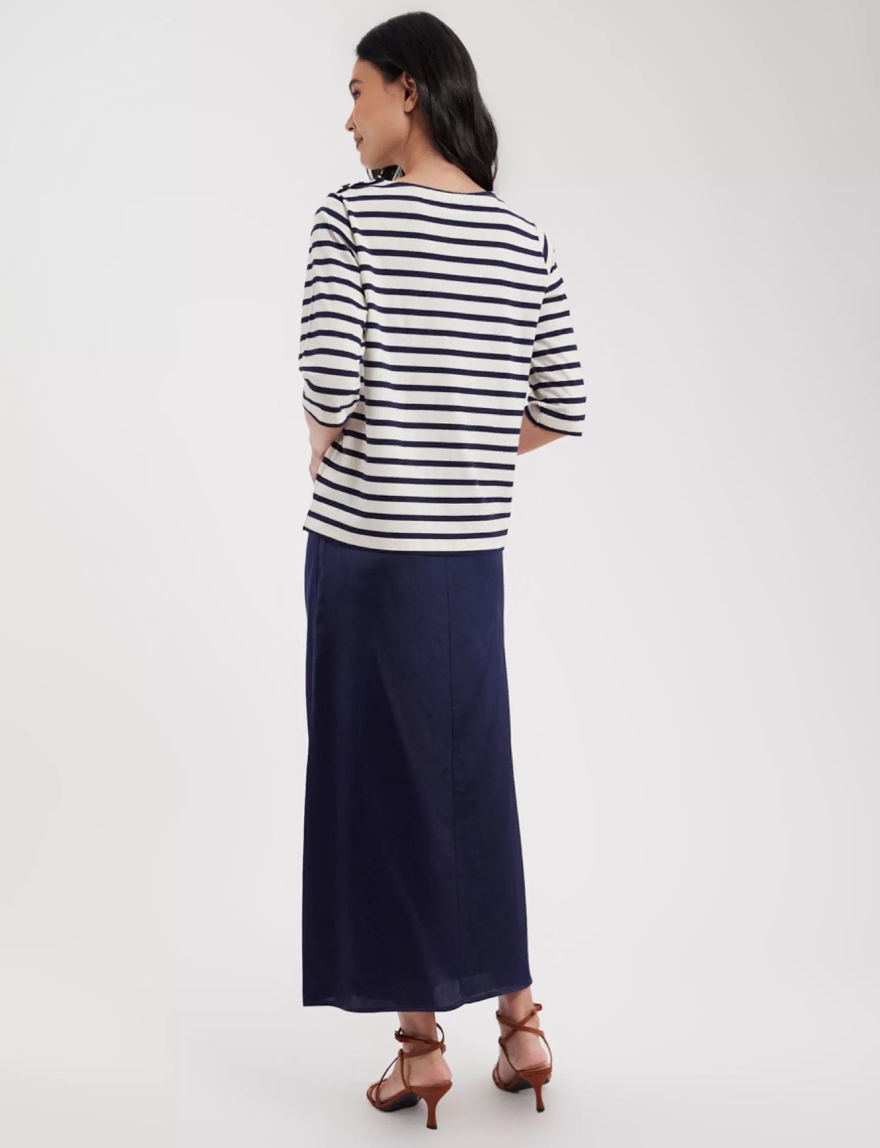 Ines de la Fressange Paris Marianna white/navy striped top Online