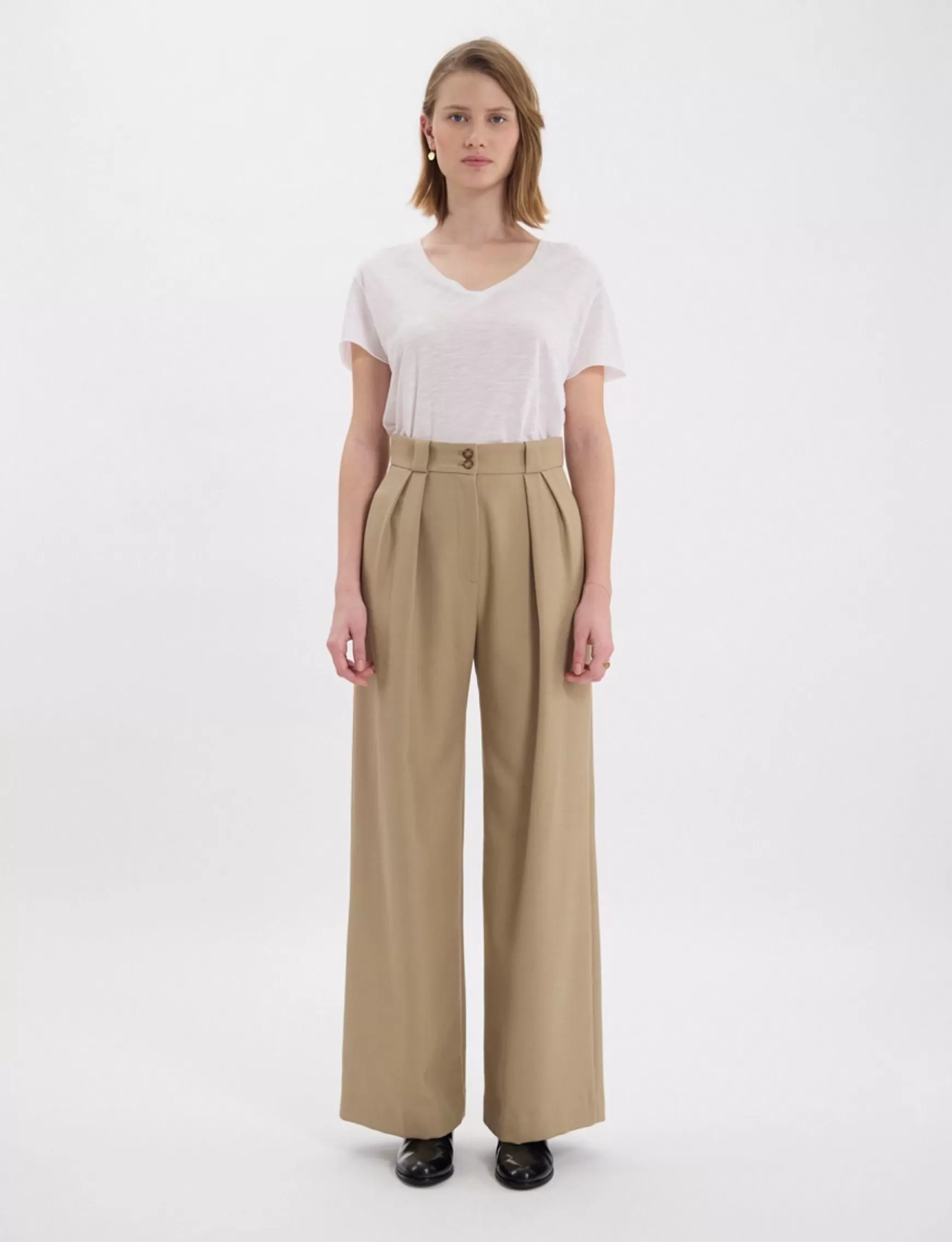 Ines de la Fressange Paris Marlène beige trousers Best