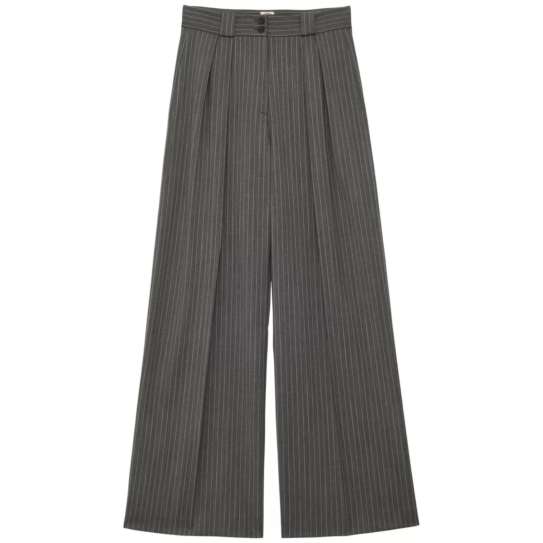 Ines de la Fressange Paris Marlène grey trousers with white stripes Outlet