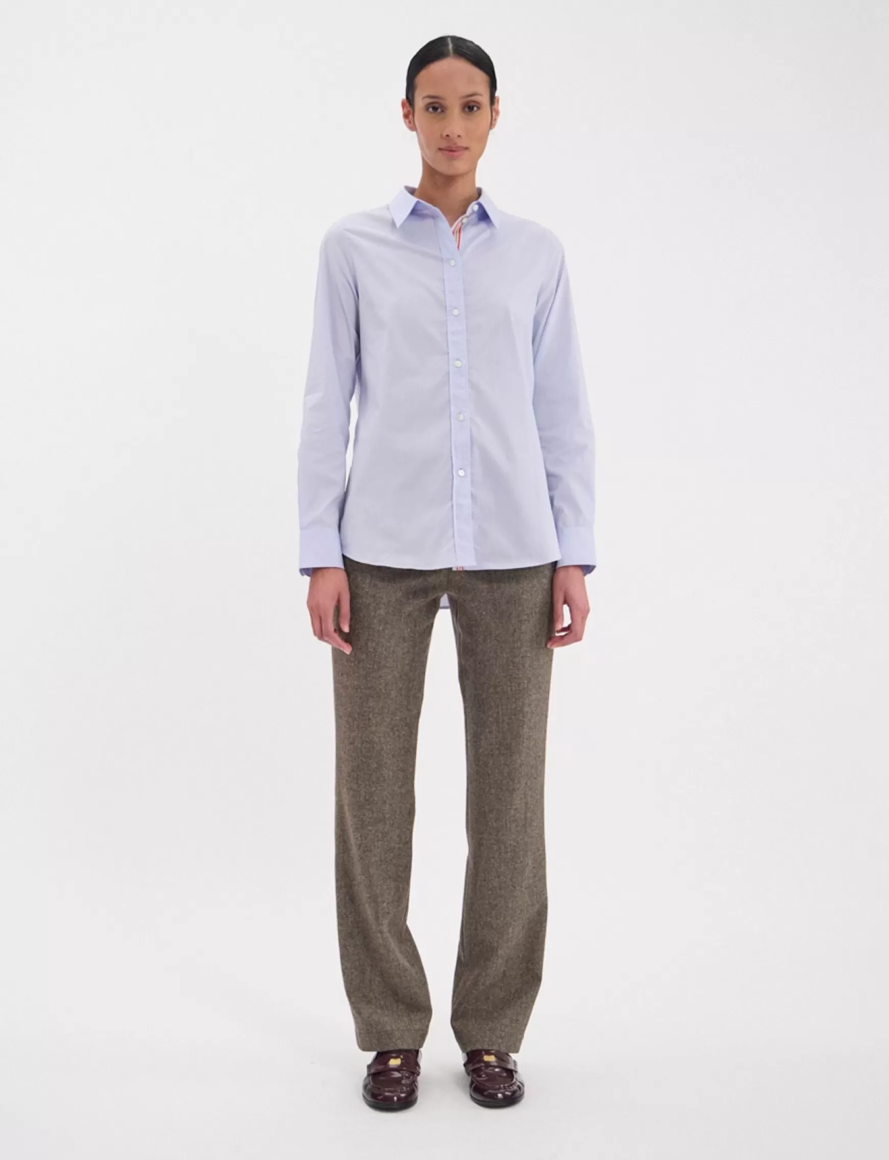 Ines de la Fressange Paris Martin light blue cotton shirt Clearance