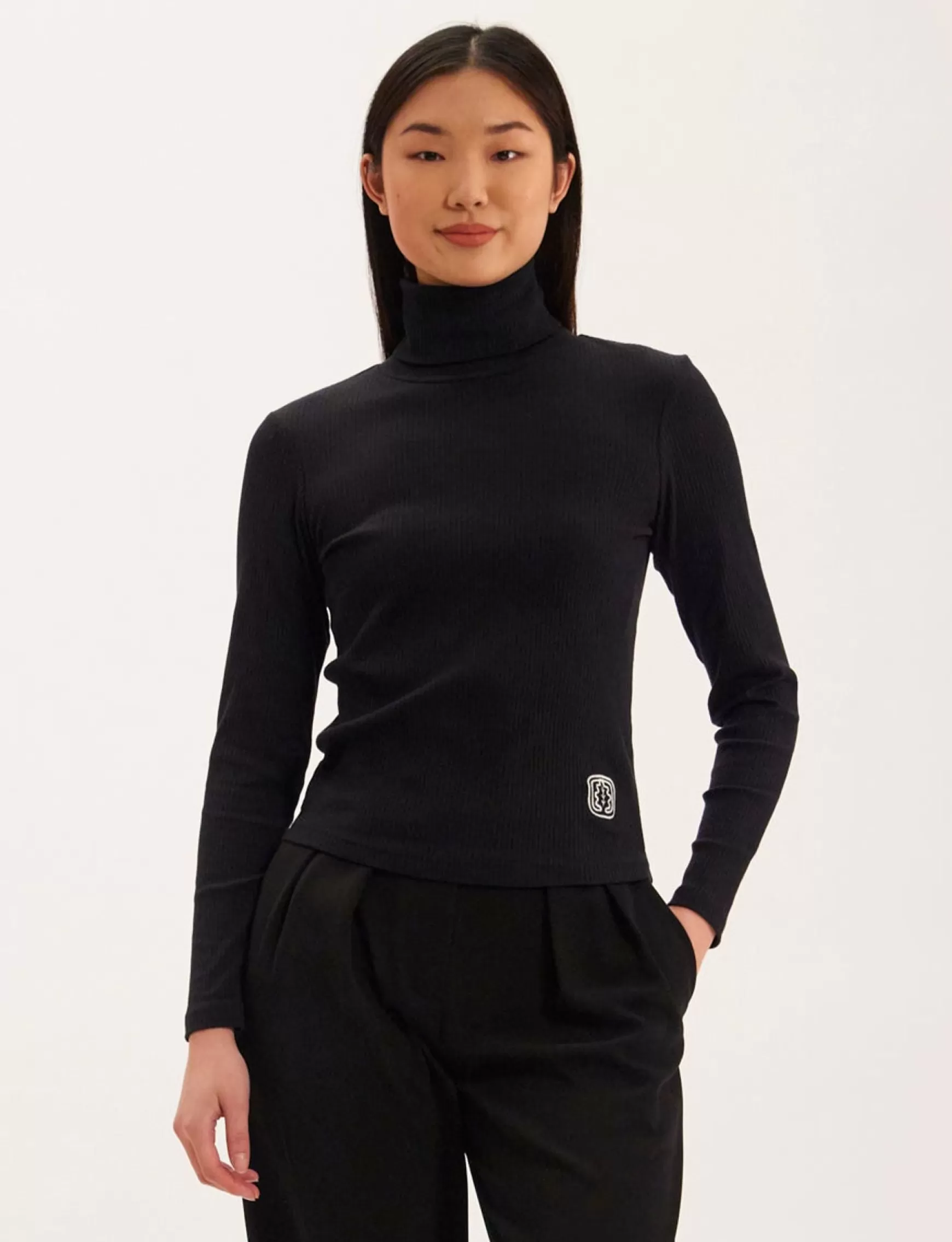 Ines de la Fressange Paris Matthieu black lightweight turtleneck jumper Best