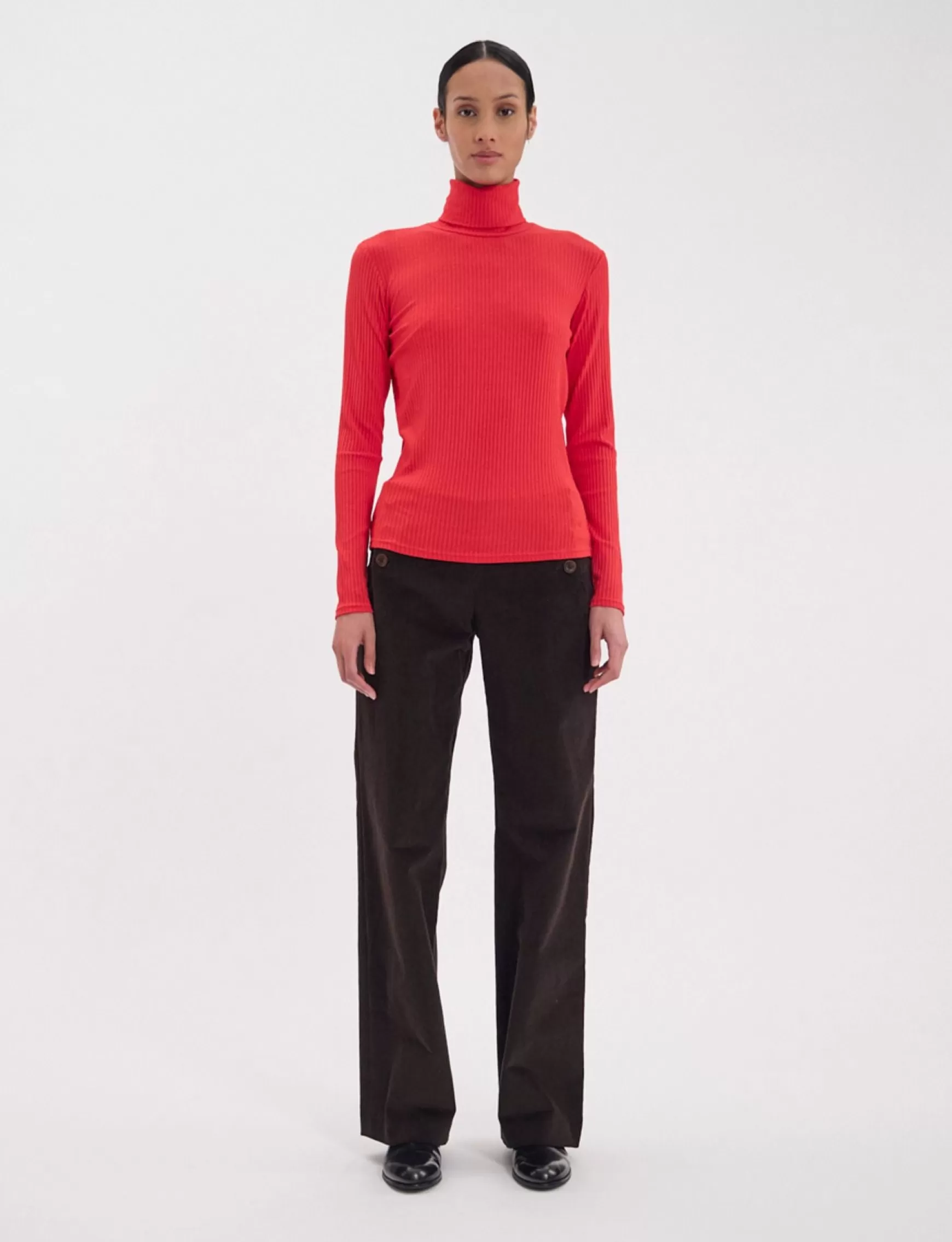 Ines de la Fressange Paris Matthieu red turtleneck T-shirt Best