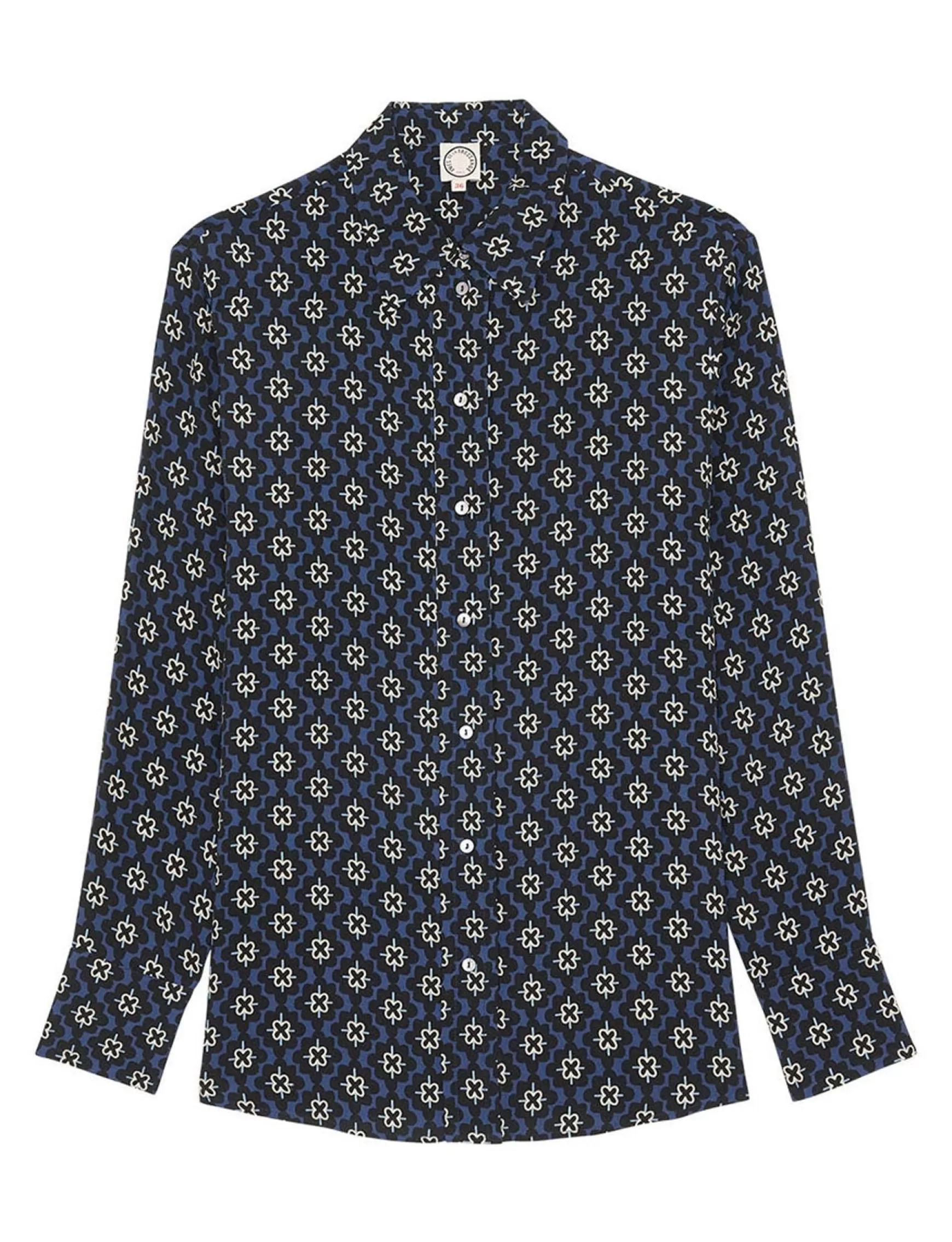 Ines de la Fressange Paris Maureen blue print shirt Flash Sale