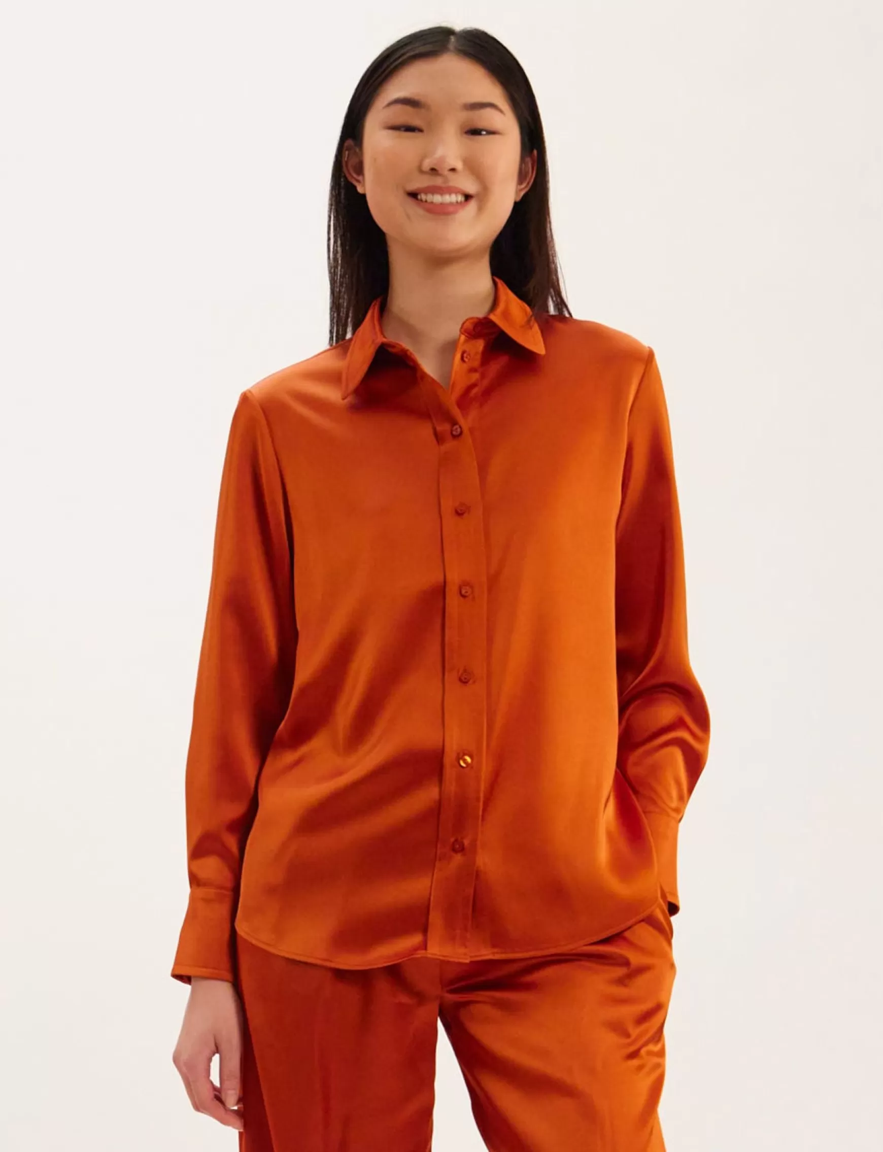 Ines de la Fressange Paris Maureen burnt orange shirt Cheap