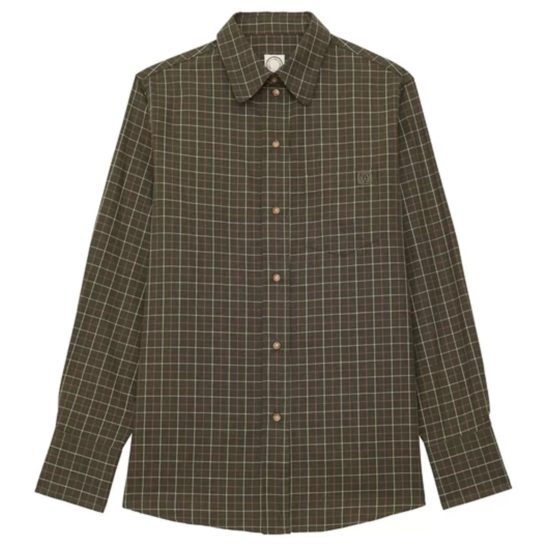 Ines de la Fressange Paris Maureen khaki cotton check shirt Fashion