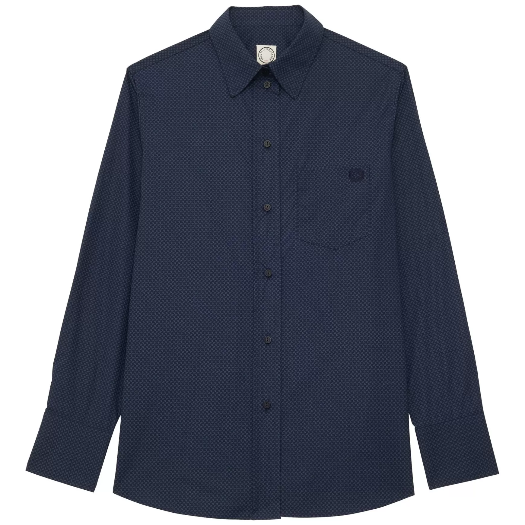 Ines de la Fressange Paris Maureen navy cotton patterned shirt Best