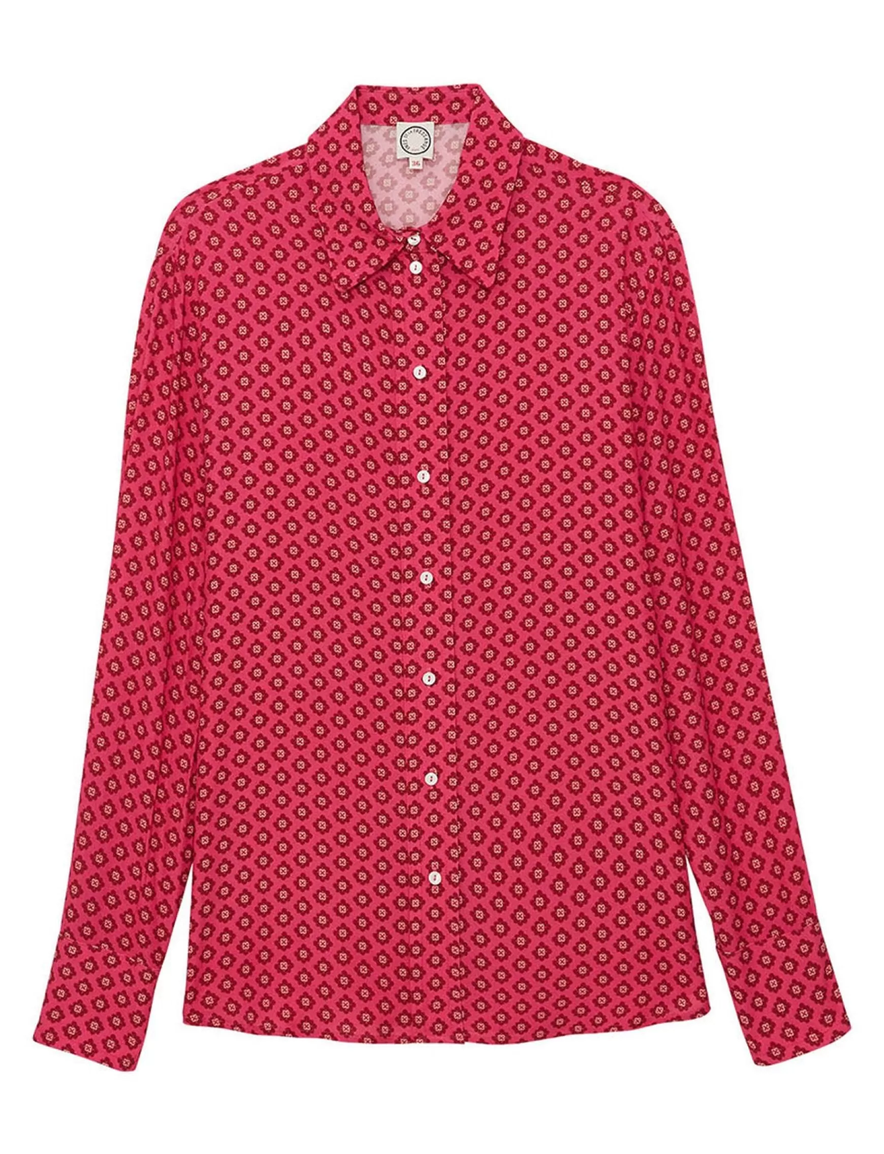 Ines de la Fressange Paris Maureen pink crepe shirt Sale