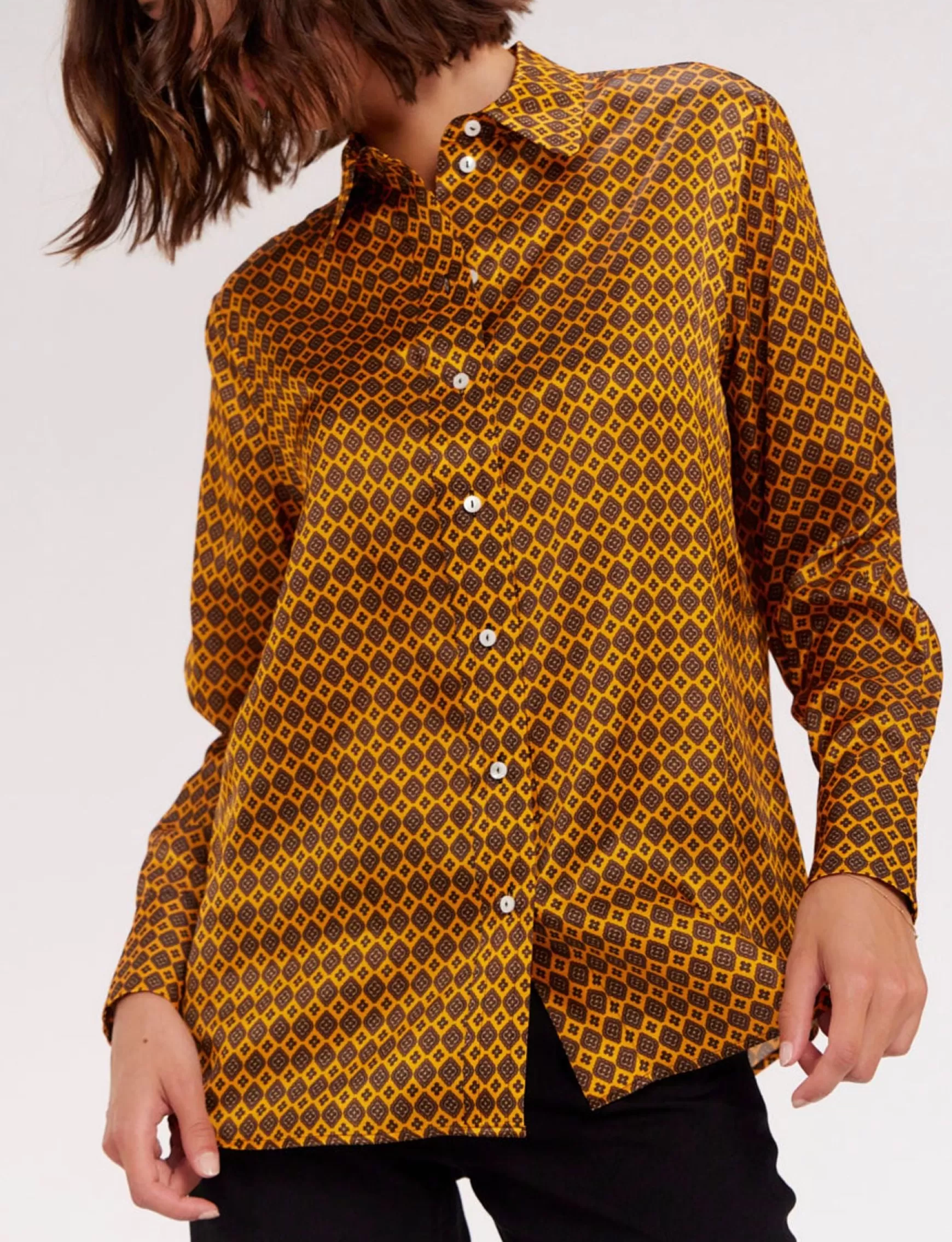 Ines de la Fressange Paris Maureen satin print shirt Best Sale