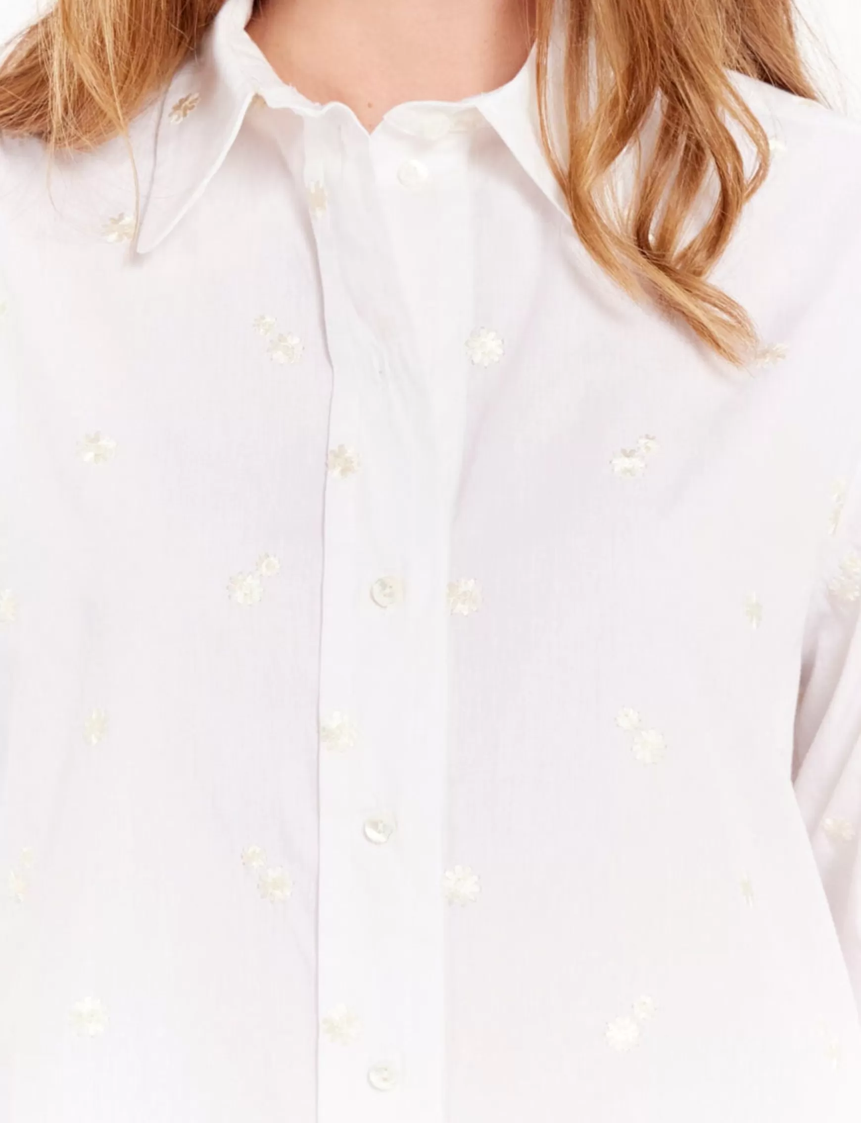 Ines de la Fressange Paris Maureen white shirt with embroidery Outlet